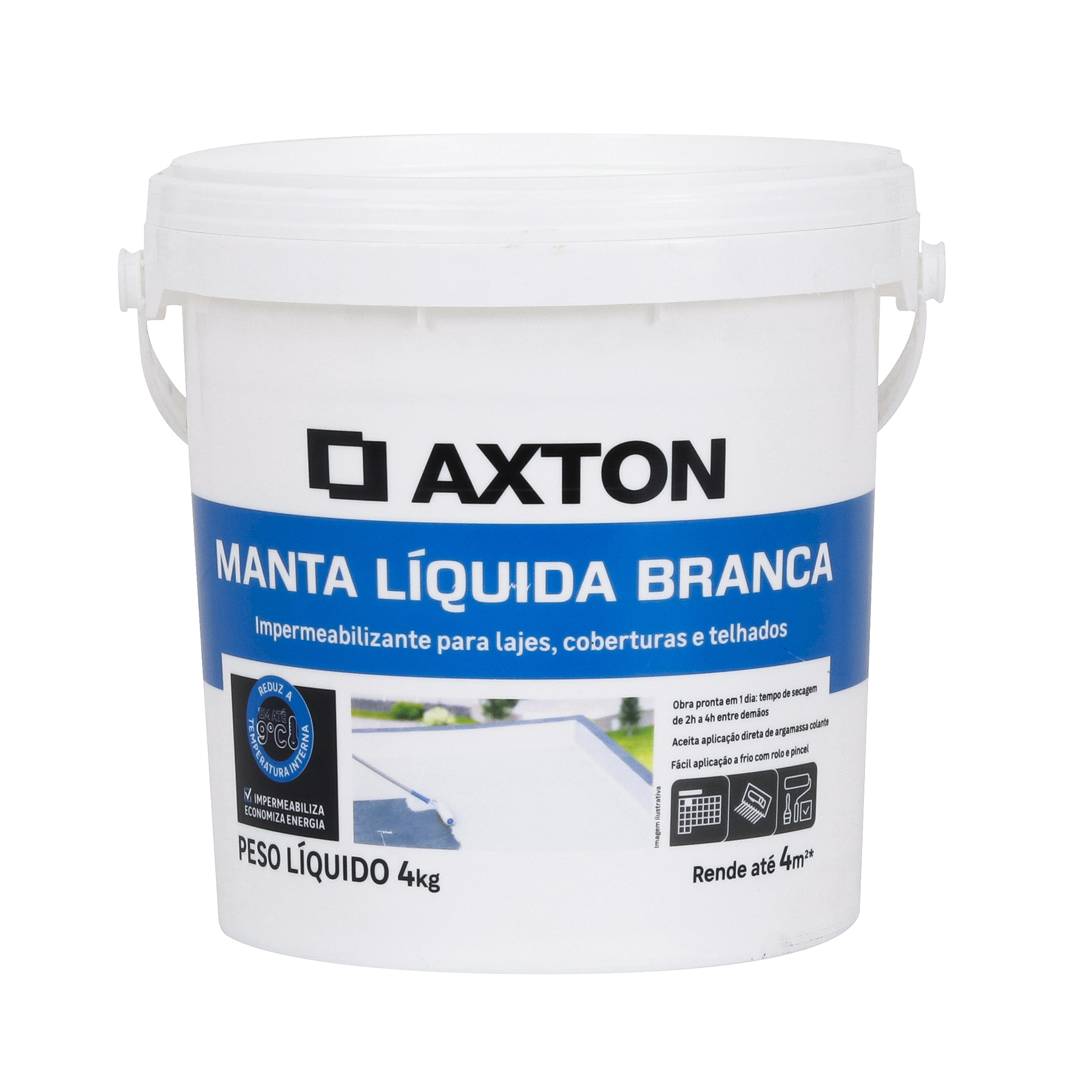 Manta Líquida Impermeabilizante Branca 4kg Axton