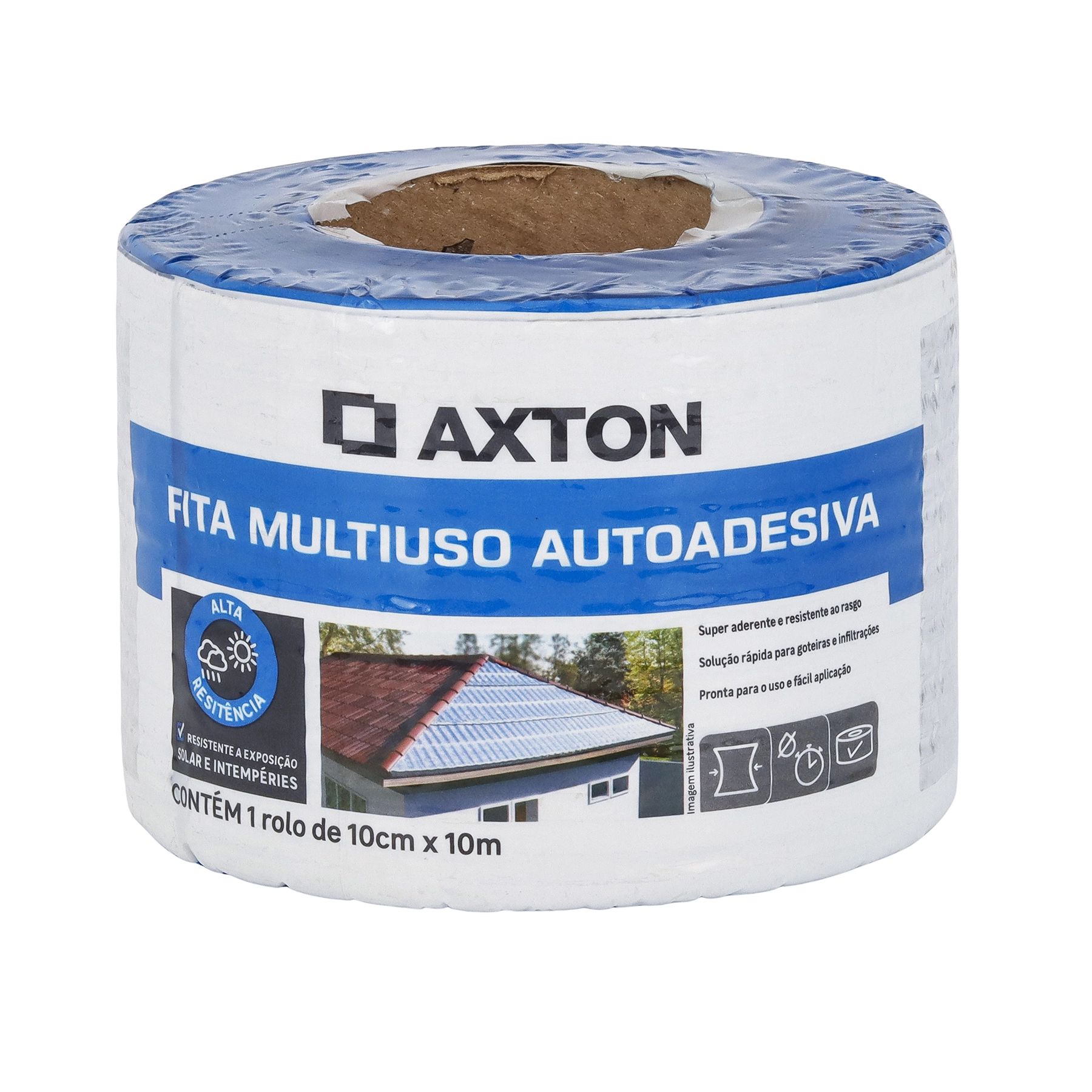 Fita Asfáltica Autoadesiva para Telhado 10cmx10m Multiuso Axton
