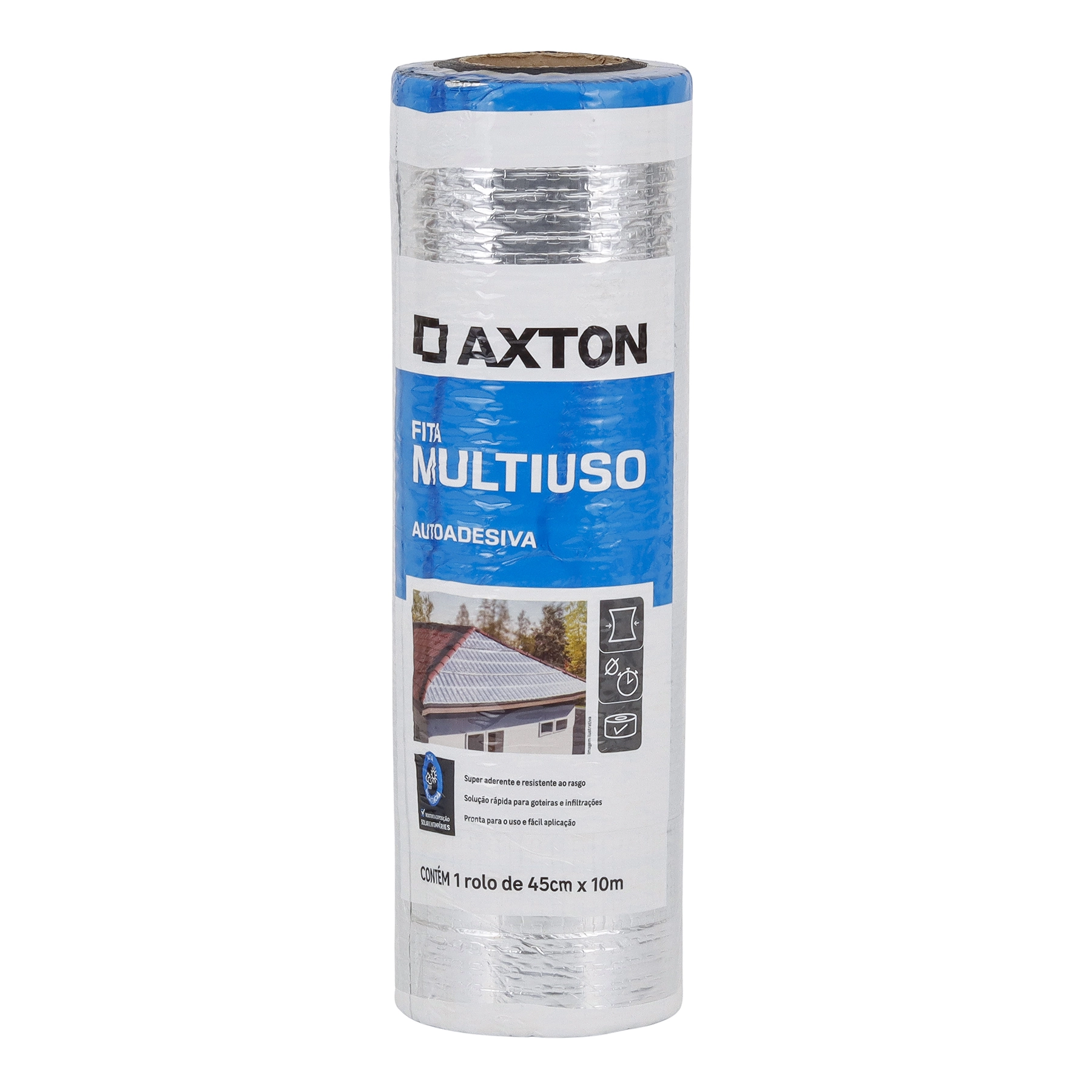 Fita Asfáltica Autoadesiva para Telhado 45cmx10m Multiuso Axton