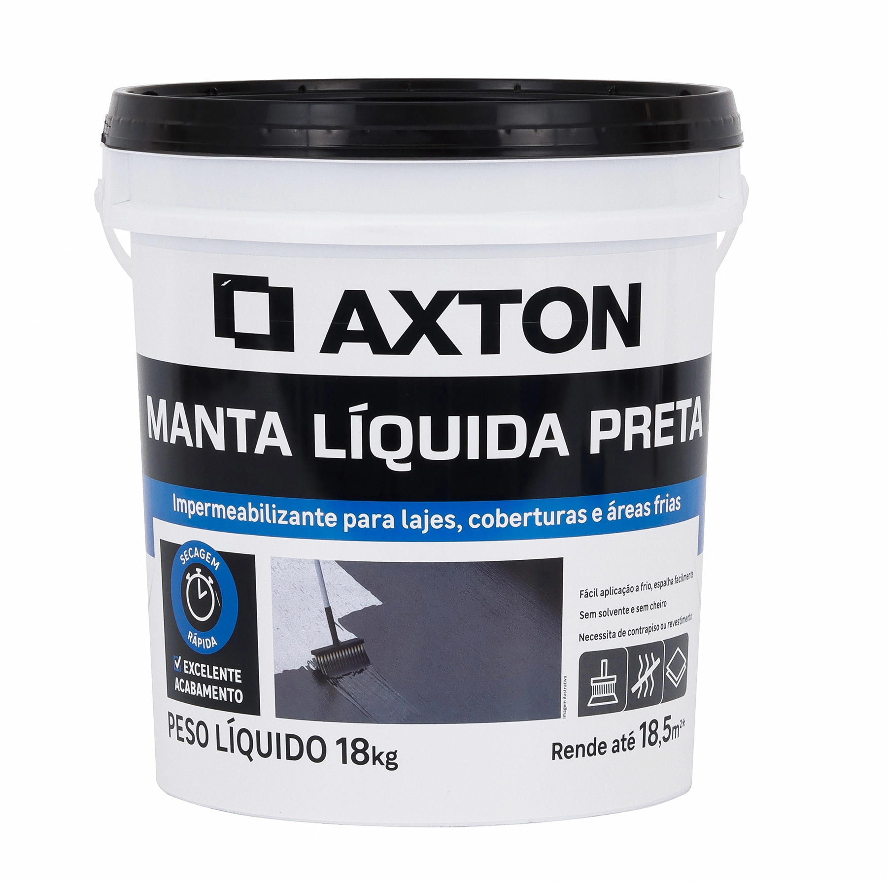 Manta Líquida Impermeabilizante Preta 18kg Axton