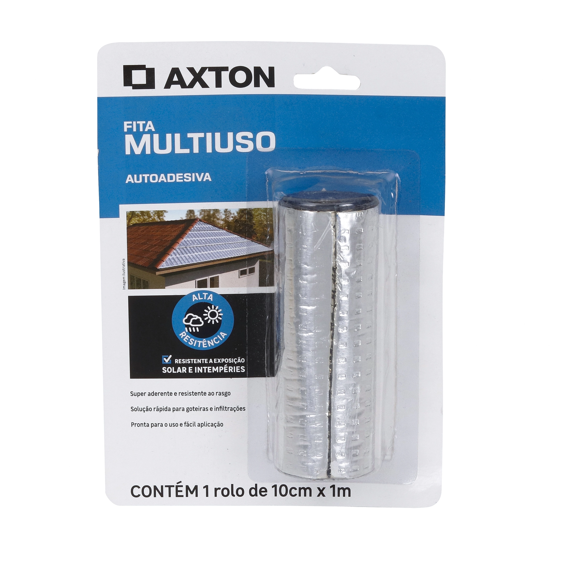 Fita Asfáltica Autoadesiva para Telhado 10cmx1m Multiuso Axton
