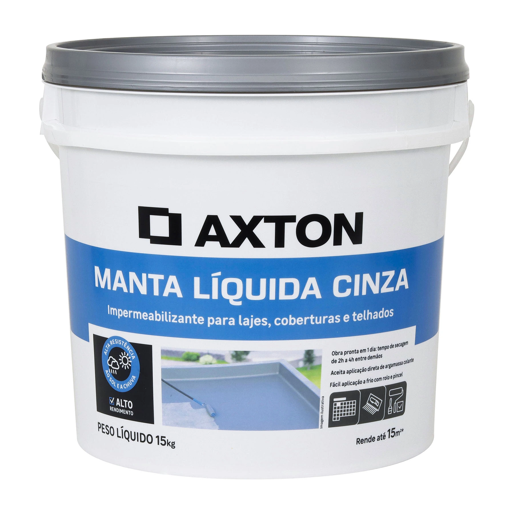 Manta Líquida Impermeabilizante Cinza 15kg Axton