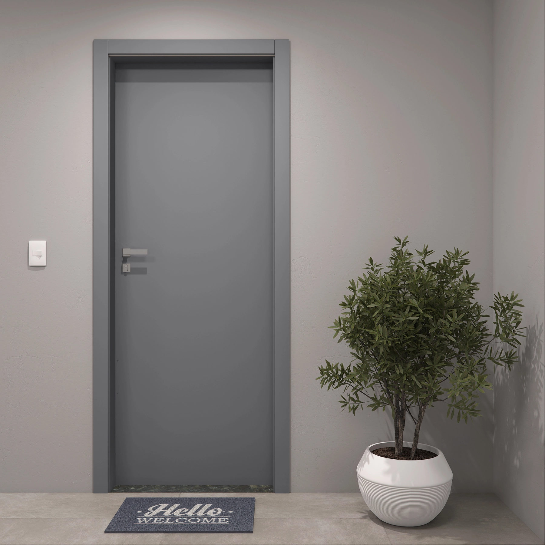 Kit Porta Madeira de Giro Direito|Esquerdo Urban 210x70cm Sarrafeada Batente 12 a 19cm Vivace Plus Lisa Artens