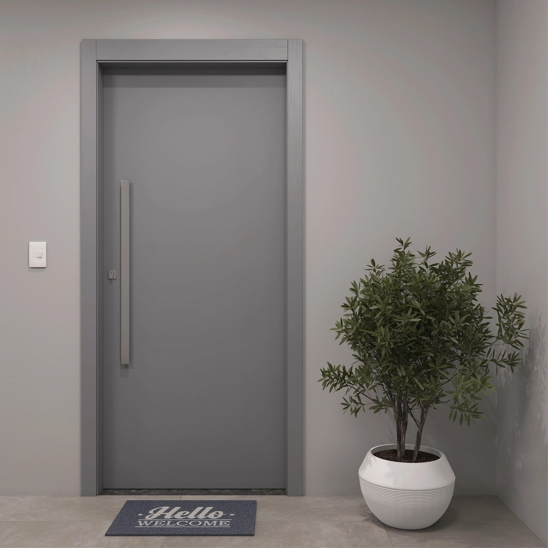 Kit Porta Madeira Pivotante Direito|Esquerdo Urban 210x80cm Sarrafeada com Batente Vivace Plus Lisa Artens