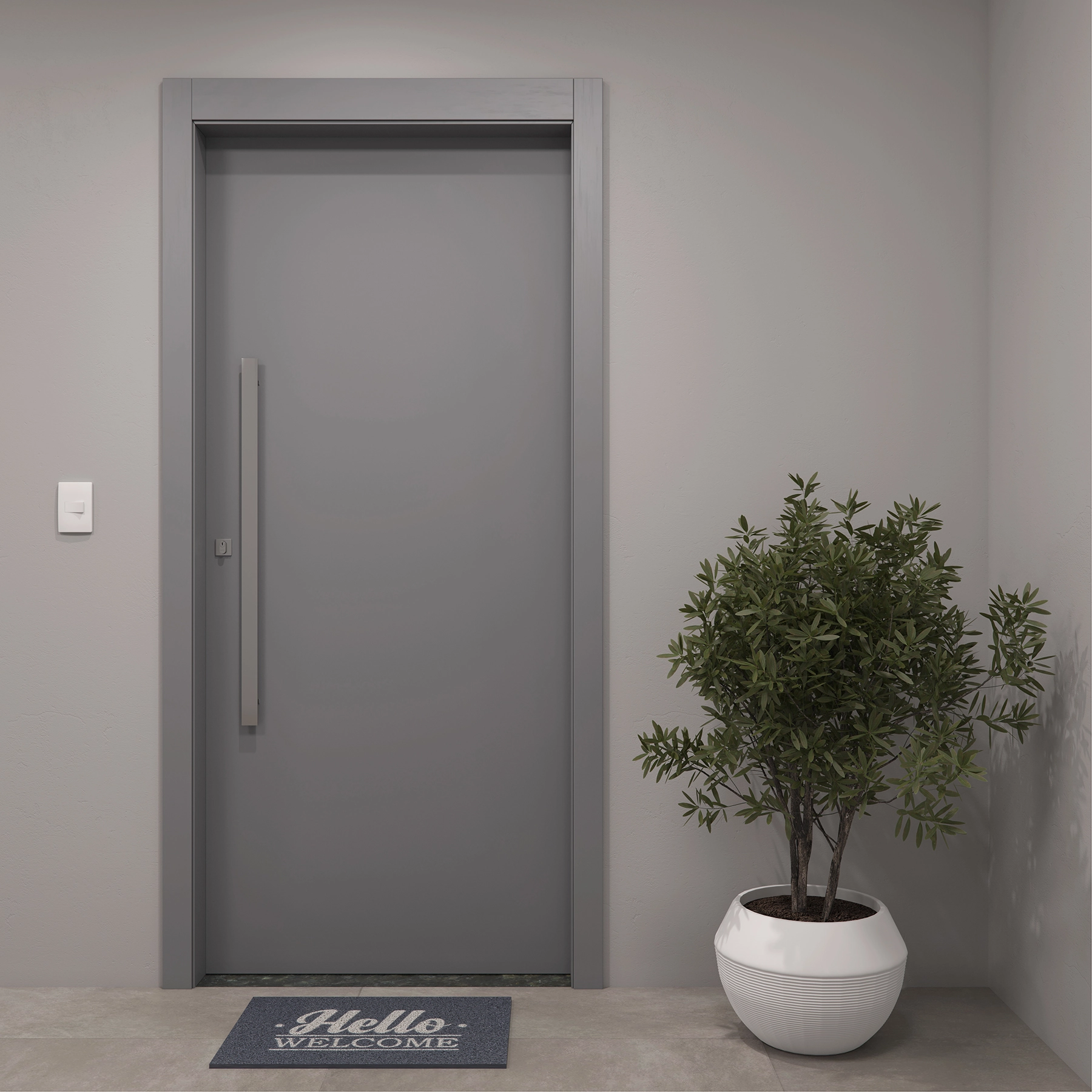 Kit Porta Madeira Pivotante Direito|Esquerdo Urban 210x100cm Sarrafeada com Batente Vivace Plus Lisa Artens