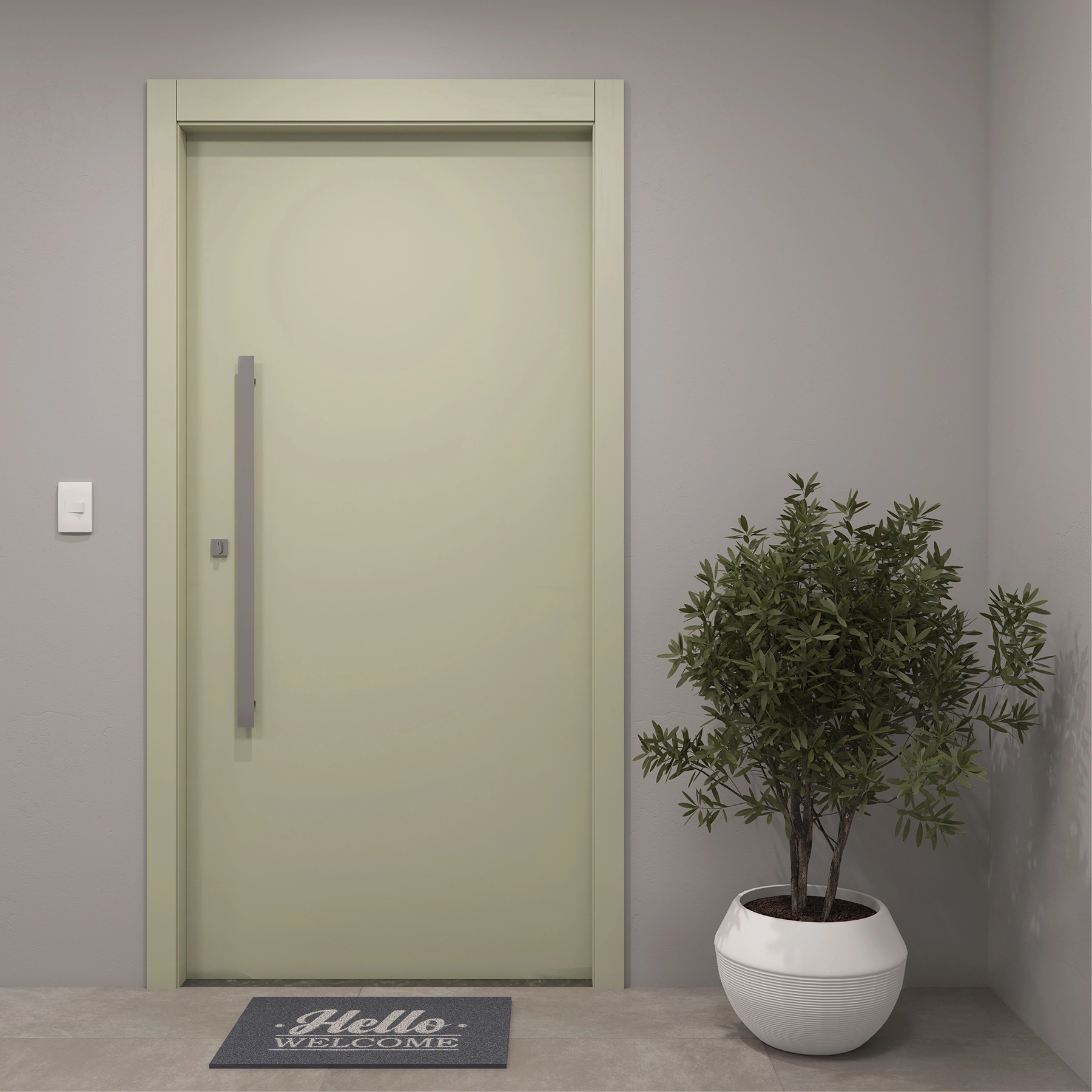 Kit Porta Madeira Pivotante Direito|Esquerdo Fendi 210x80cm Sarrafeada com Batente Vivace Plus Lisa Artens