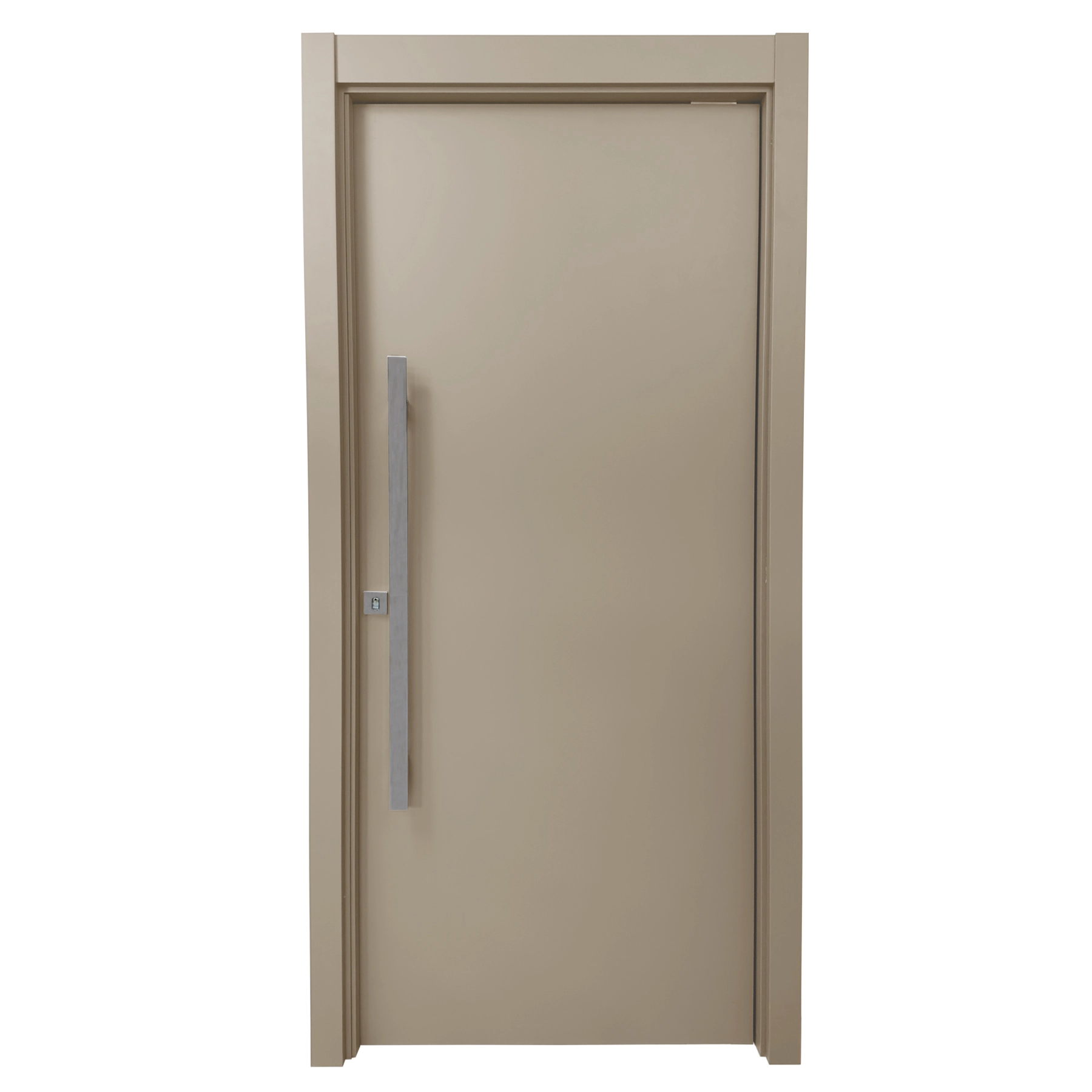 Kit Porta Madeira Pivotante Direito|Esquerdo Cappucino 210x80cm Sarrafeada com Batente Vivace Plus Lisa Artens