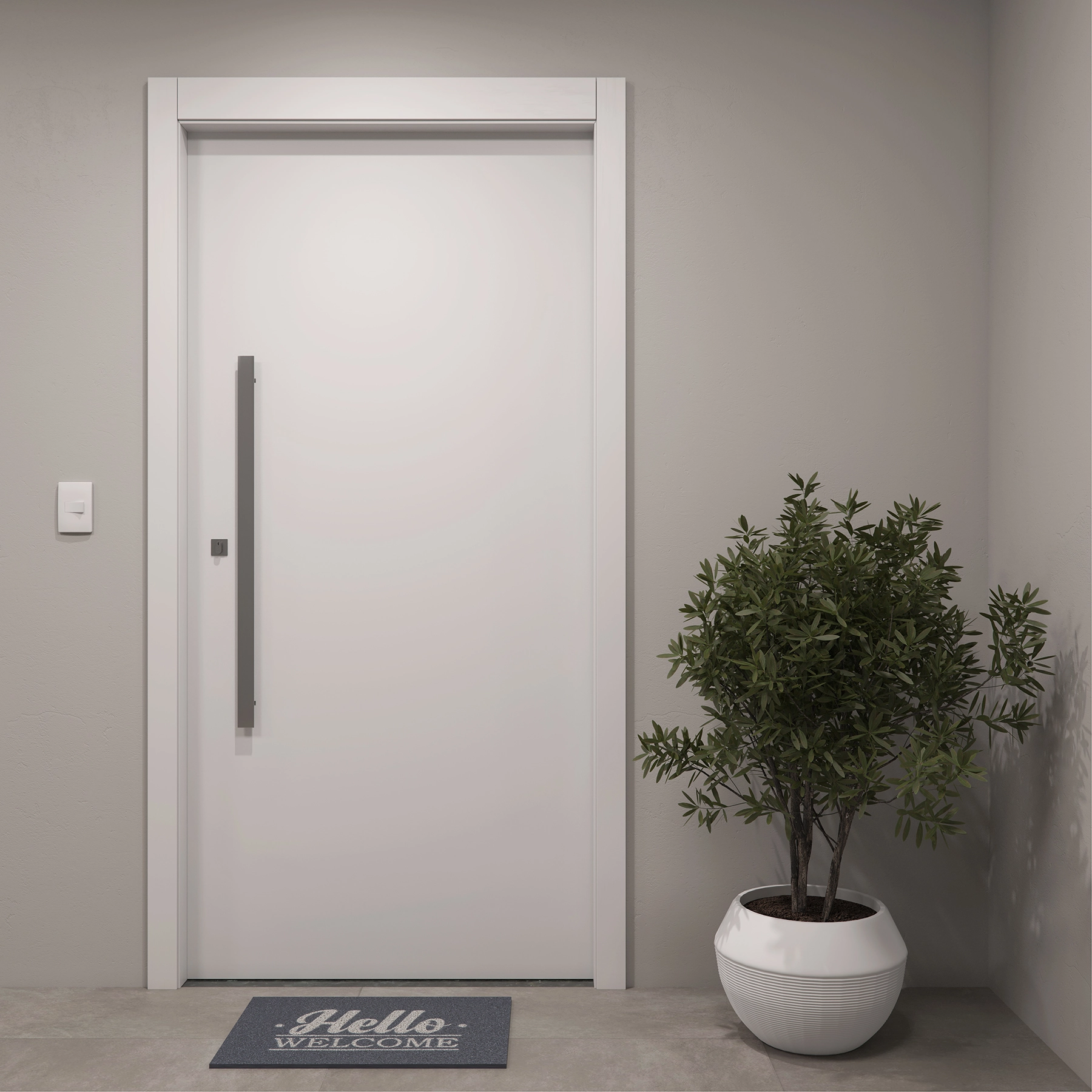 Kit Porta Madeira Pivotante Direito|Esquerdo Bianco 210x110cm Sarrafeada com Batente Vivace Plus Lisa Artens