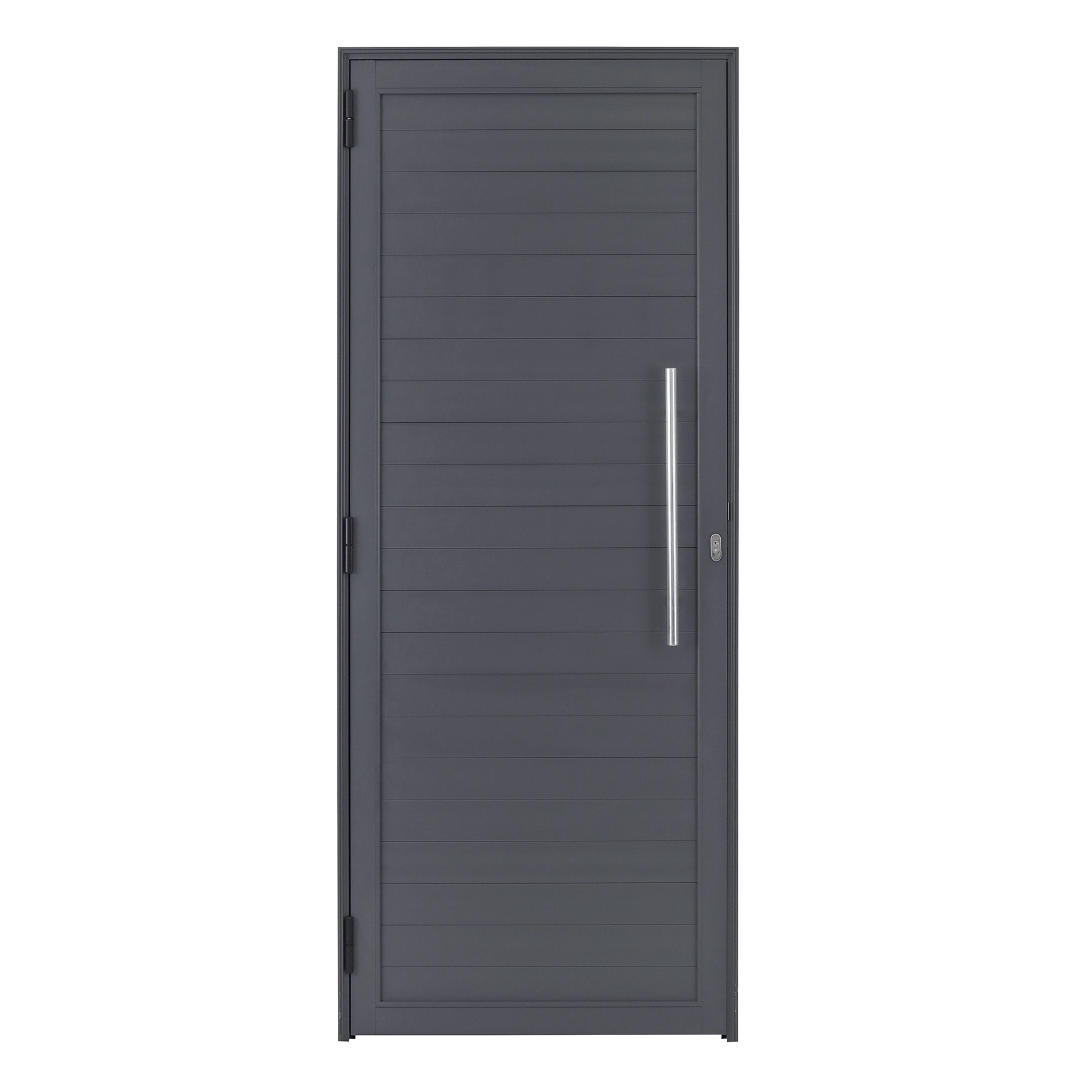 Porta Lambril de Giro 1 Folha Alumínio Pintado Cinza com Puxador 2,14x0,86m Lado Direito Linha Vivace Isoxa