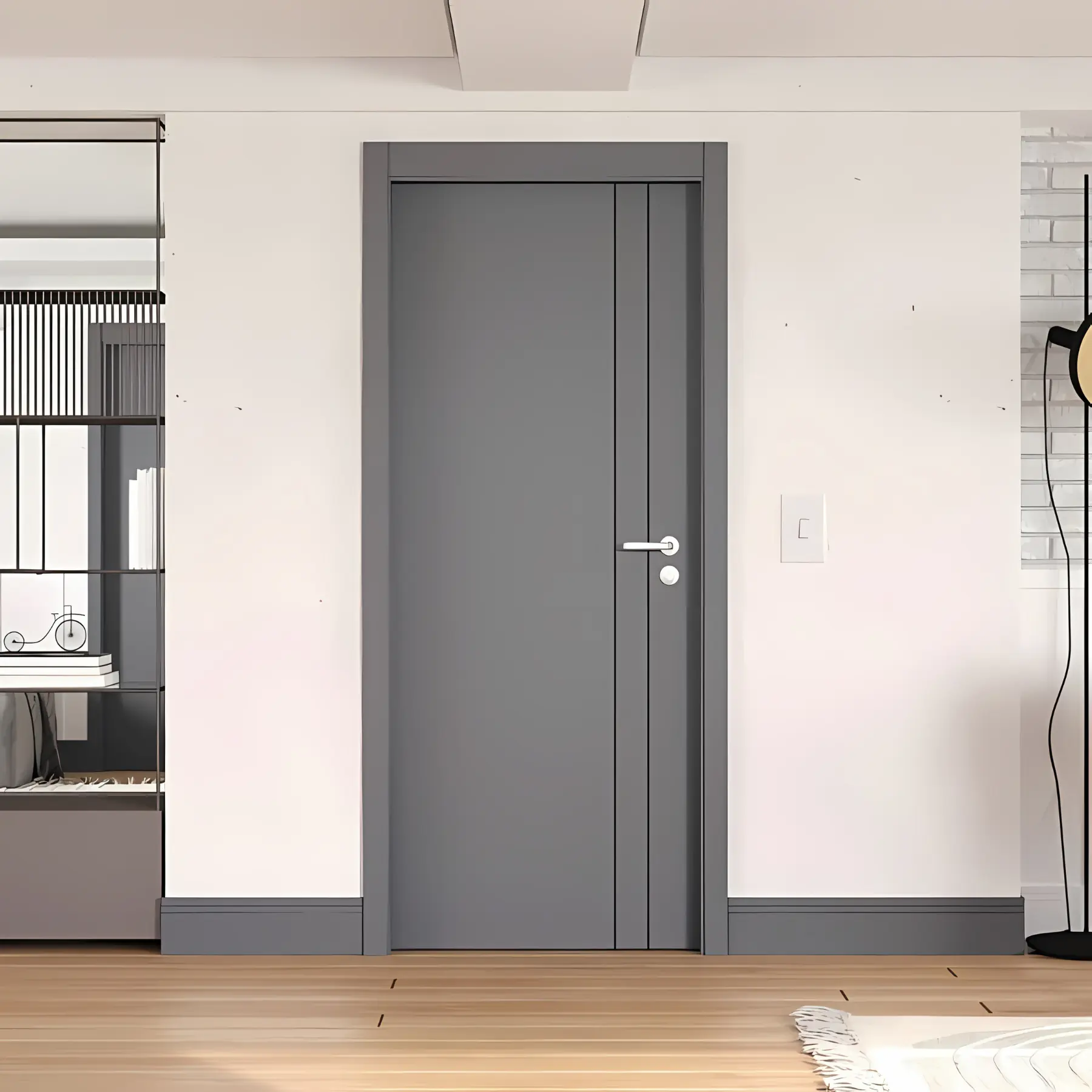 Kit Porta Madeira de Giro Direito|Esquerdo Urban 210x60cm Sarrafeada Batente 12 a 19cm Vivace Plus Line Artens