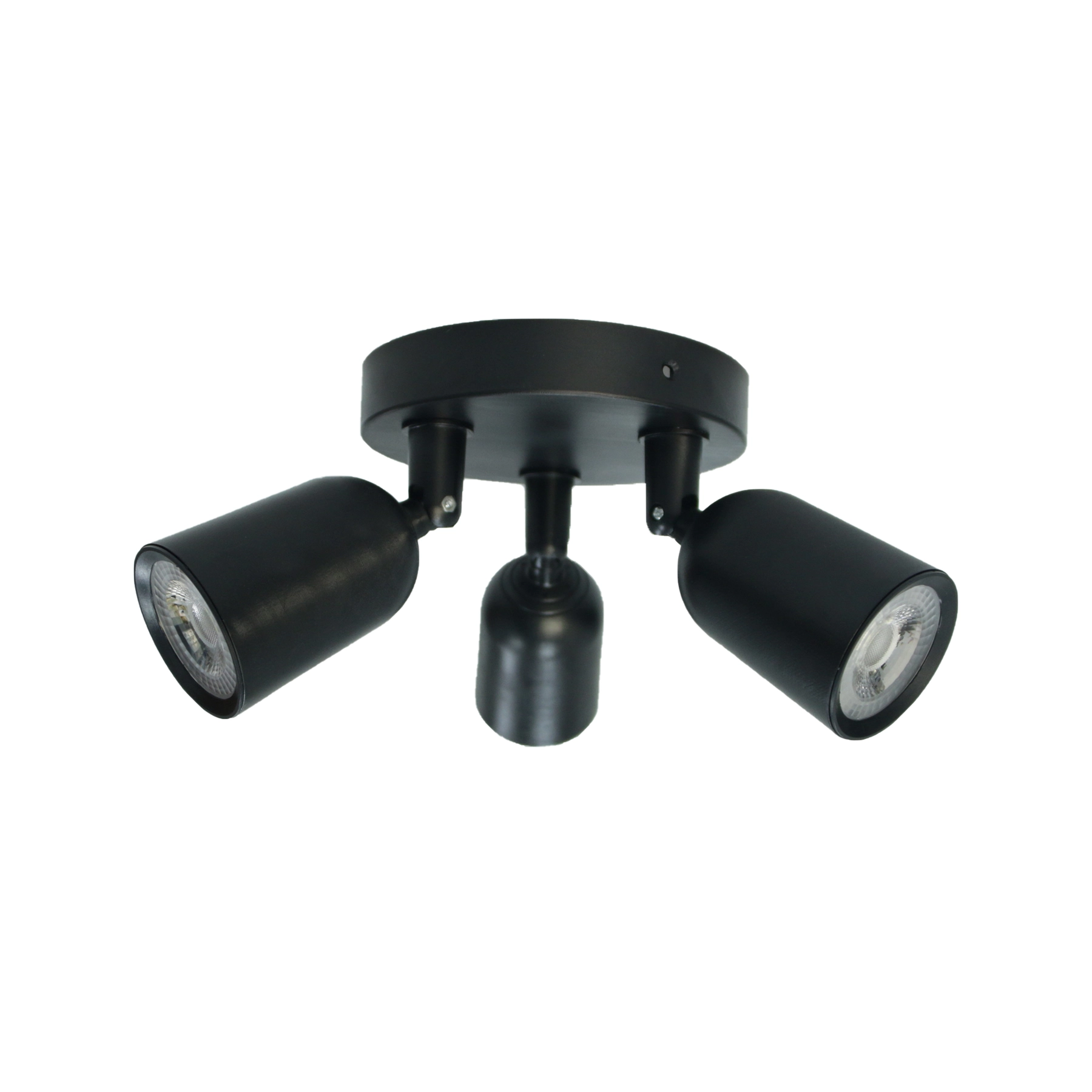 Spot de Sobrepor Triplo Com LED Amarelo Preto Focus IP20 Inspire