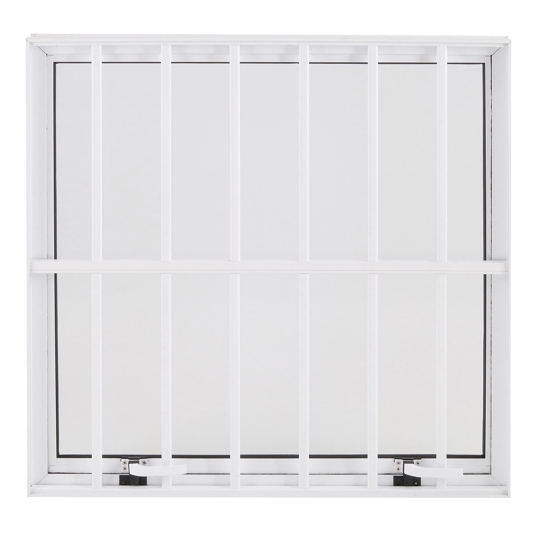 Janela de Alumínio Maxim-ar 80x80cm com Grade e Vidro Mini Boreal Vivace Isoxa Branca
