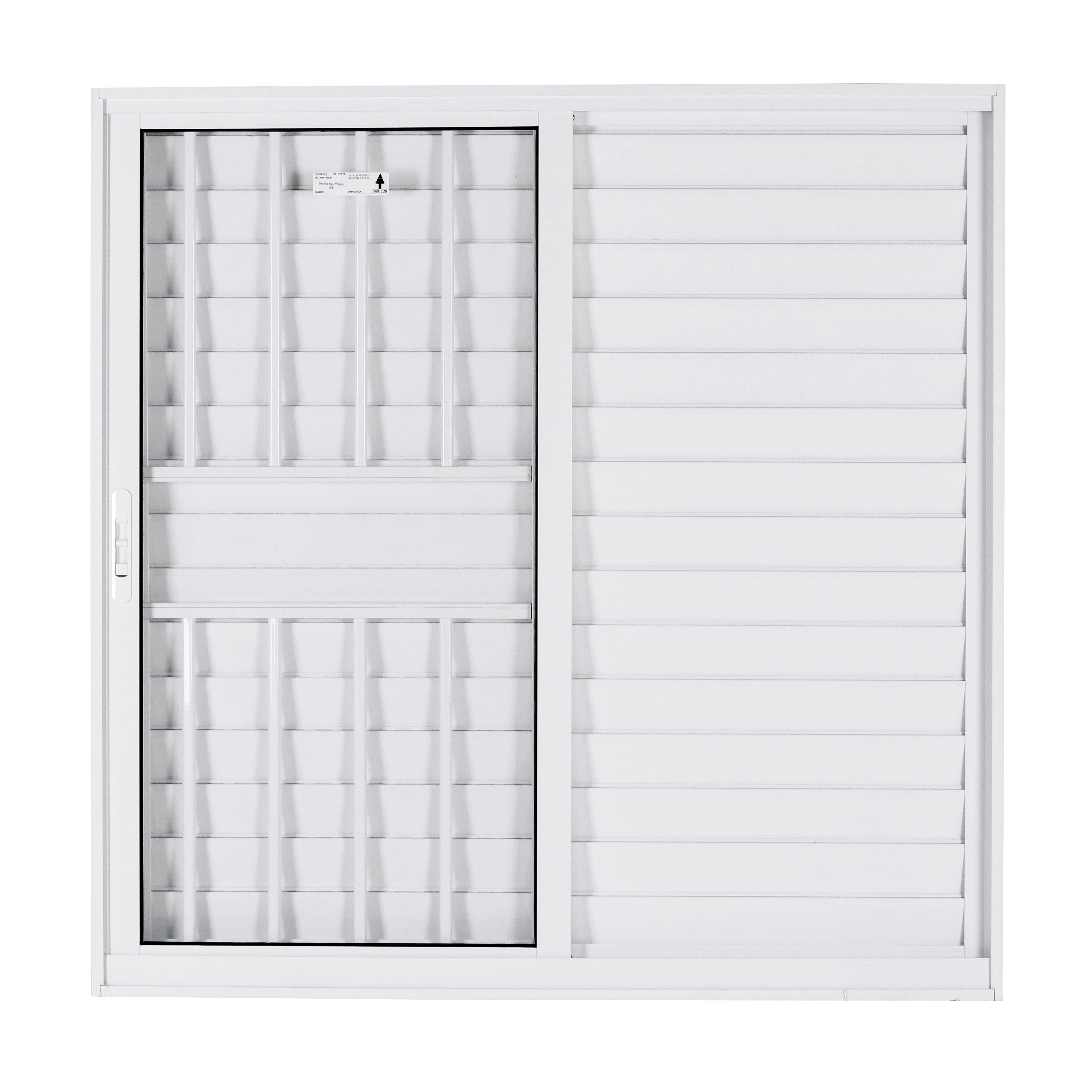 Janela de Alumínio Veneziana 3 Folhas 100x120cm com Grade Vivace Isoxa Branca