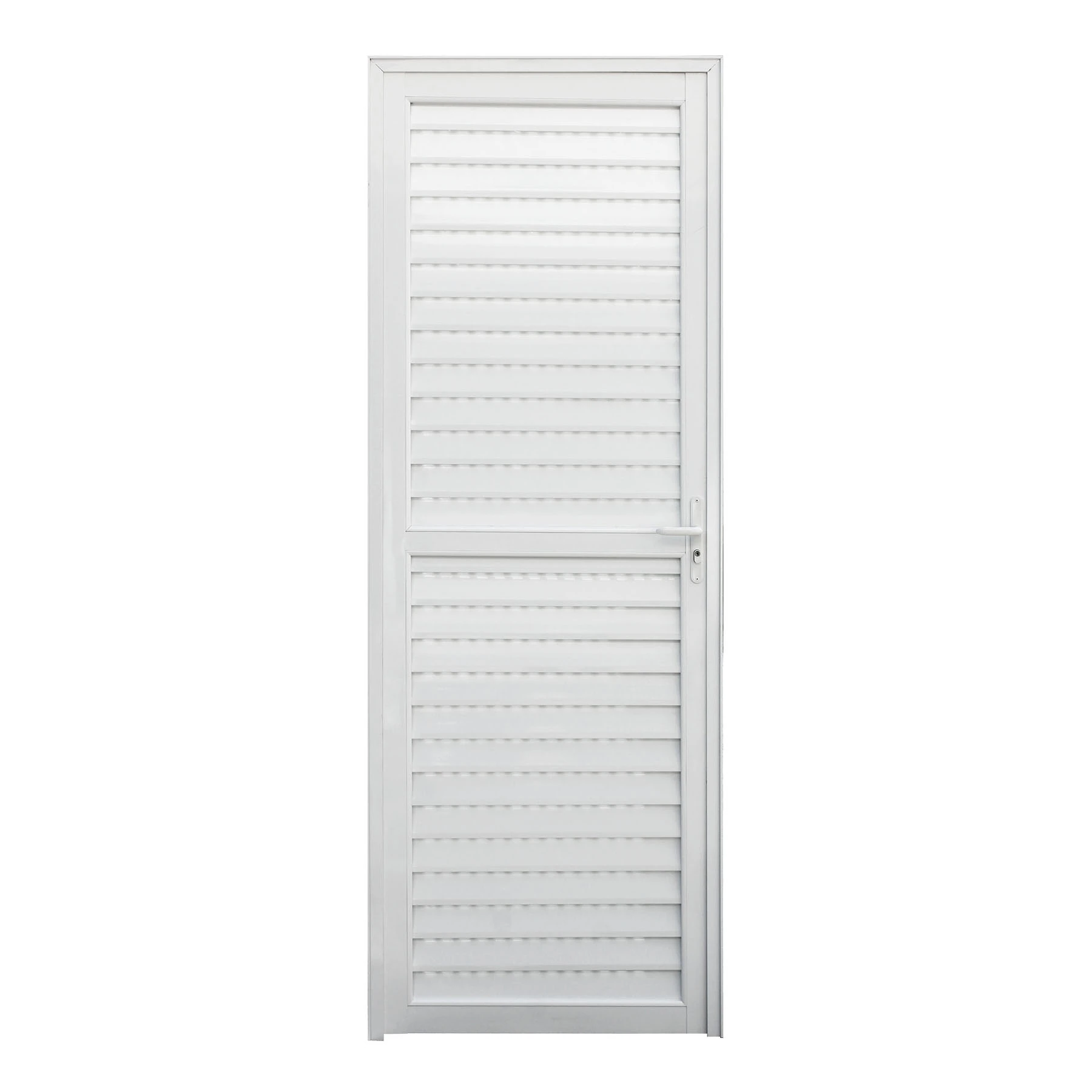 Porta Veneziana de Giro Alumínio Branco 2,14x0,86m Lado Direito Linha Vivace Isoxa