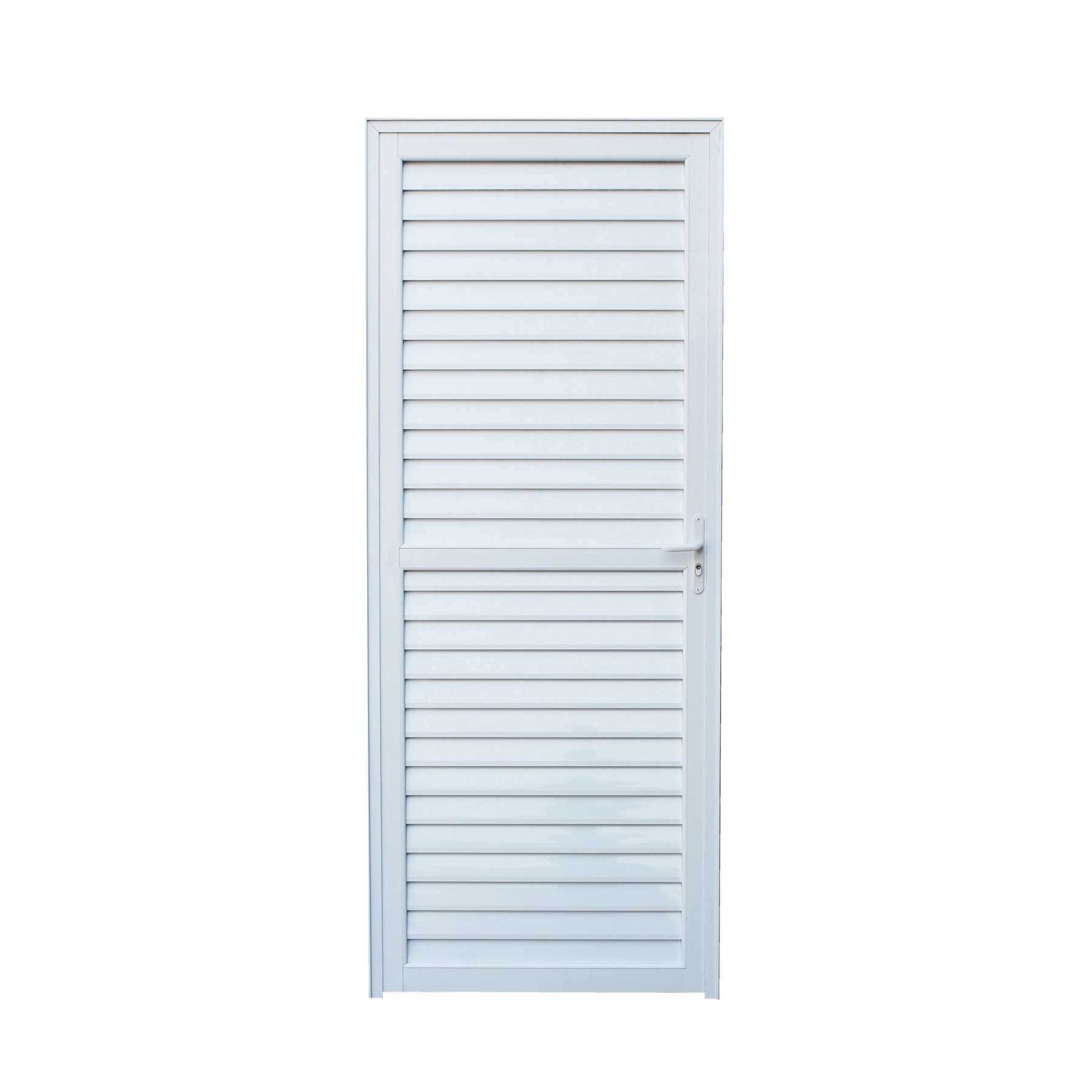 Porta Veneziana de Giro Alumínio Branco 2,14x0,86m Lado Esquerdo Linha Vivace Isoxa