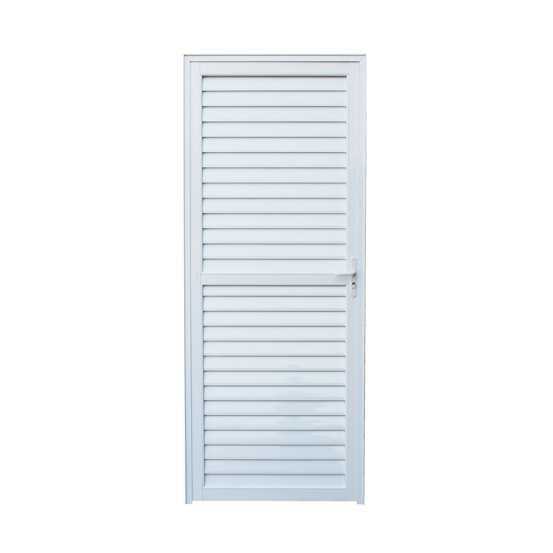 Porta Veneziana de Giro Alumínio Branco 2,14x0,96m Lado Direito Linha Vivace Isoxa