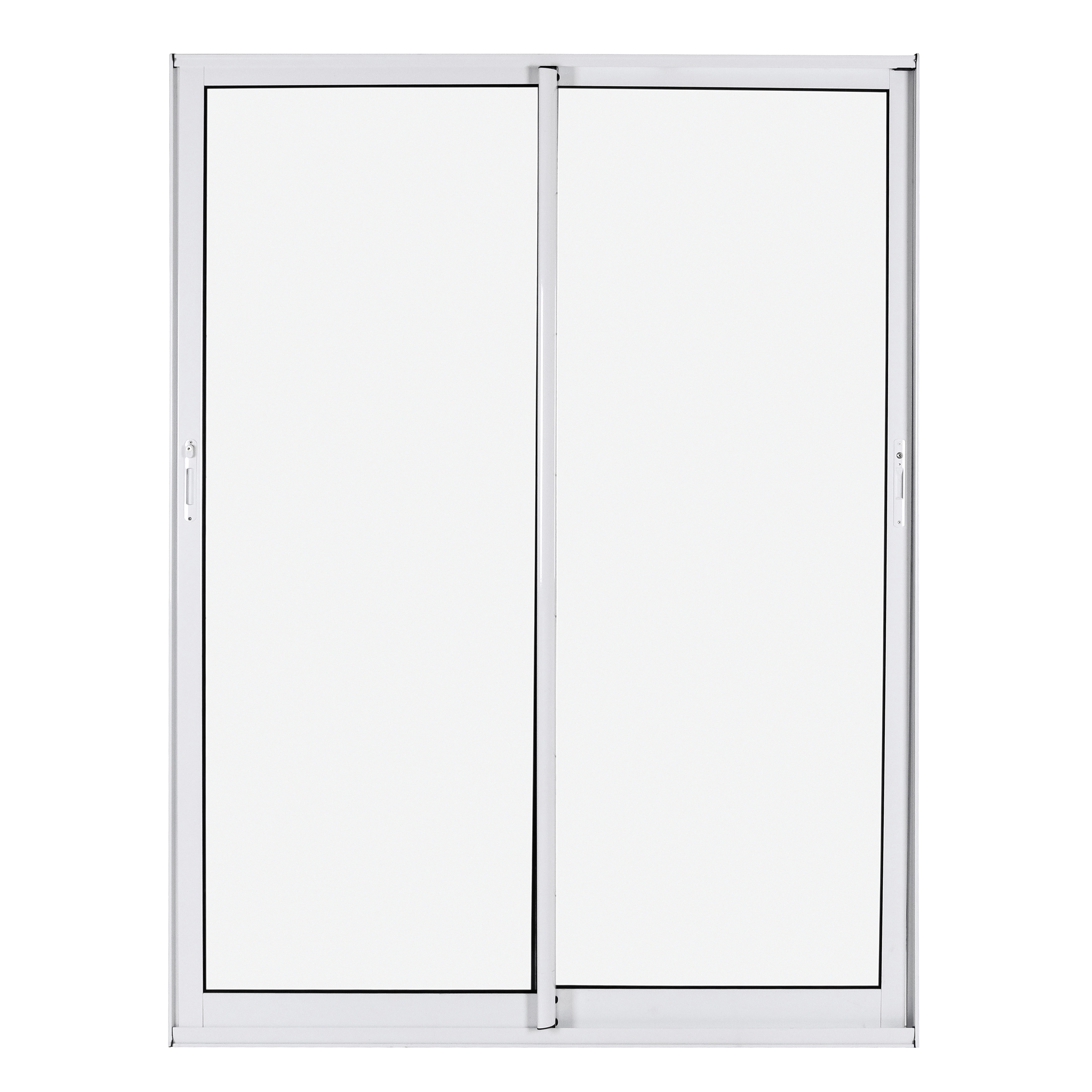 Porta de Correr 2 Folhas Alumínio Branco com Vidro Transparente 2,14x2,00m Linha Vivace Isoxa