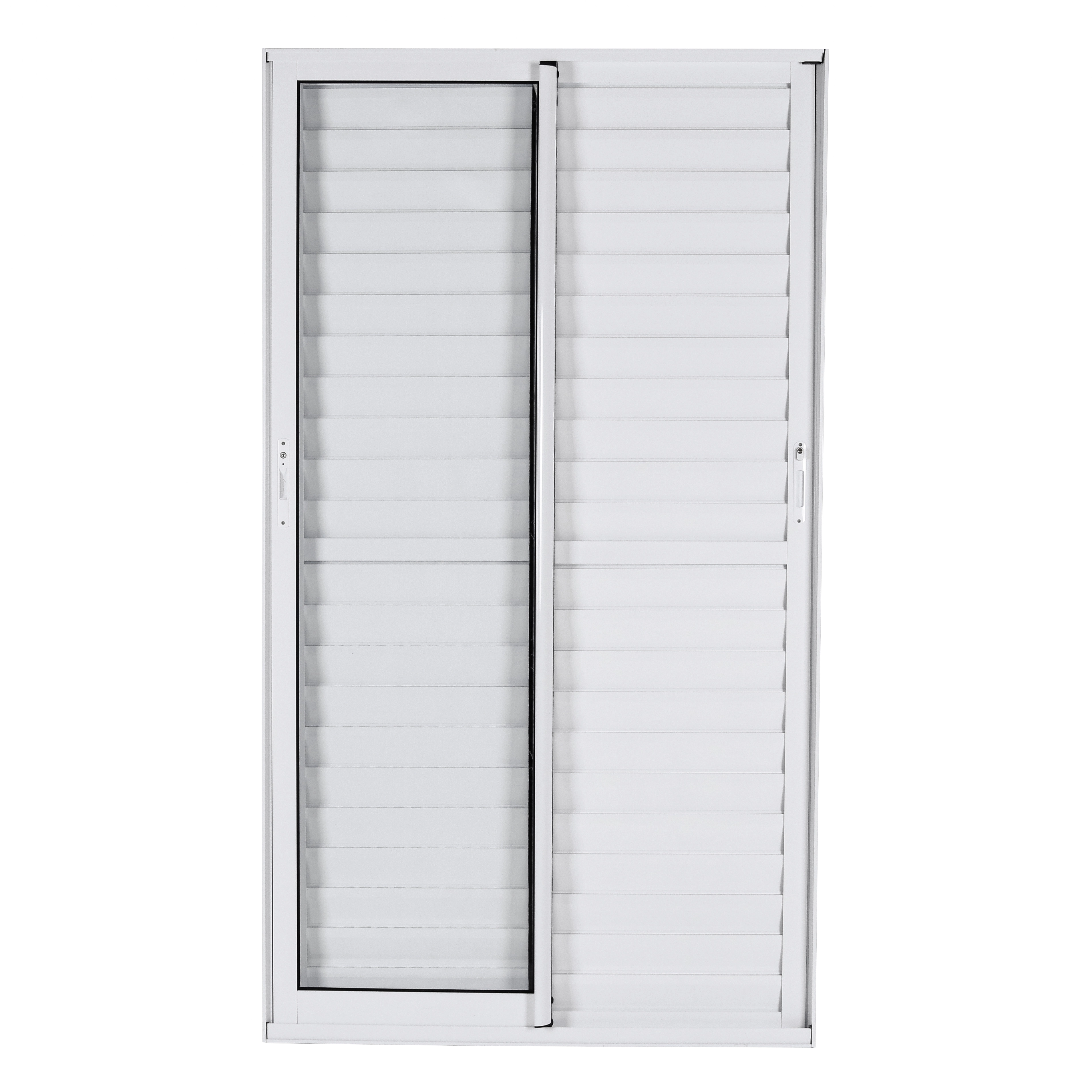 Porta Balcão de Correr 3 Folhas Alumínio Branco com Vidro Transparente 2,14x2,00m Linha Vivace Isoxa