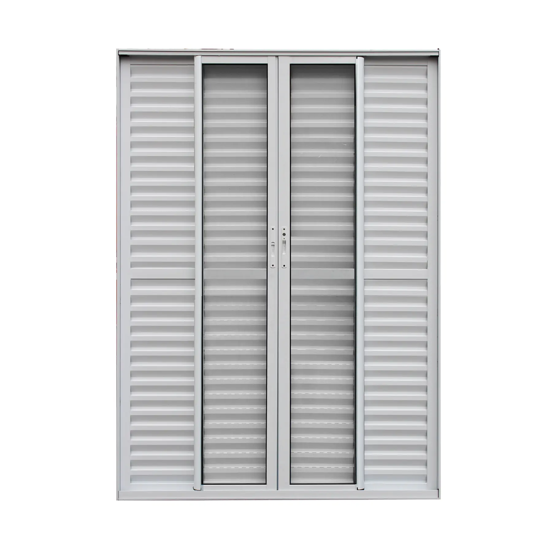 Porta Balcão de Correr 6 Folhas Alumínio Branco com Vidro Transparente 2,14x2,50m Linha Vivace Isoxa