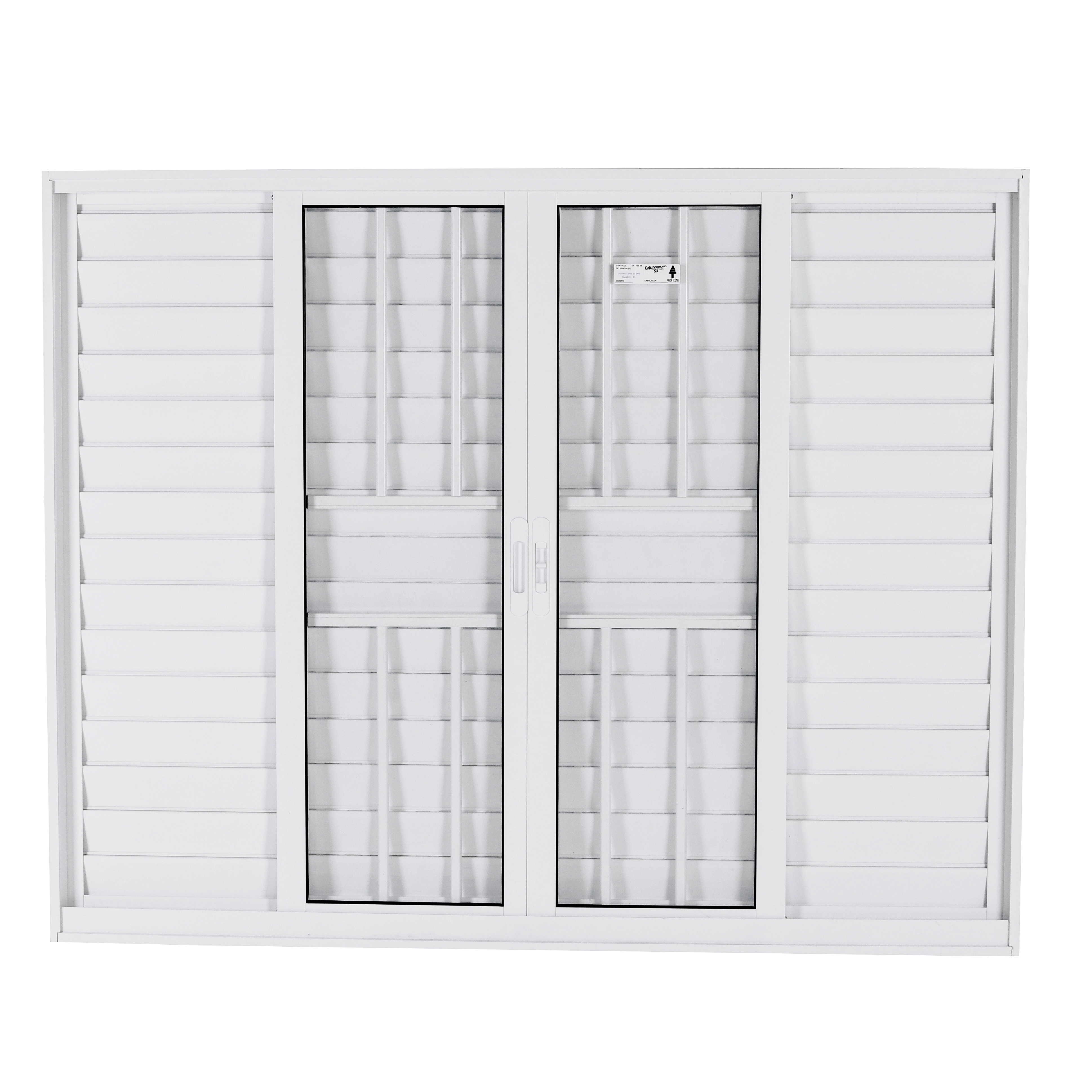 Janela de Alumínio Veneziana 6 Folhas 100x150cm com Grade Vivace Isoxa Branca
