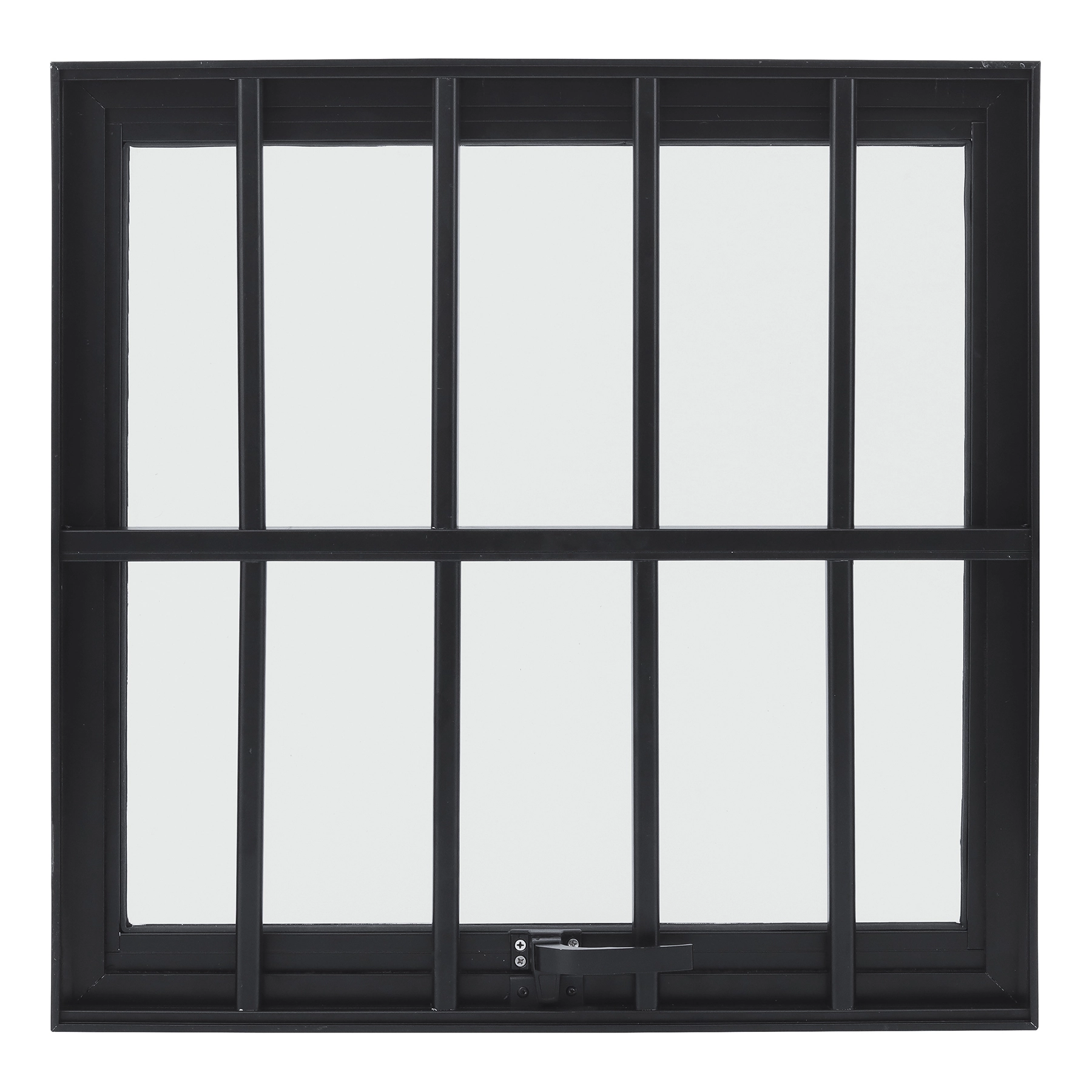 Janela de Alumínio Maxim-ar 60x60cm com Grade e Vidro 4mm Mini Boreal Vivace Isoxa Preta