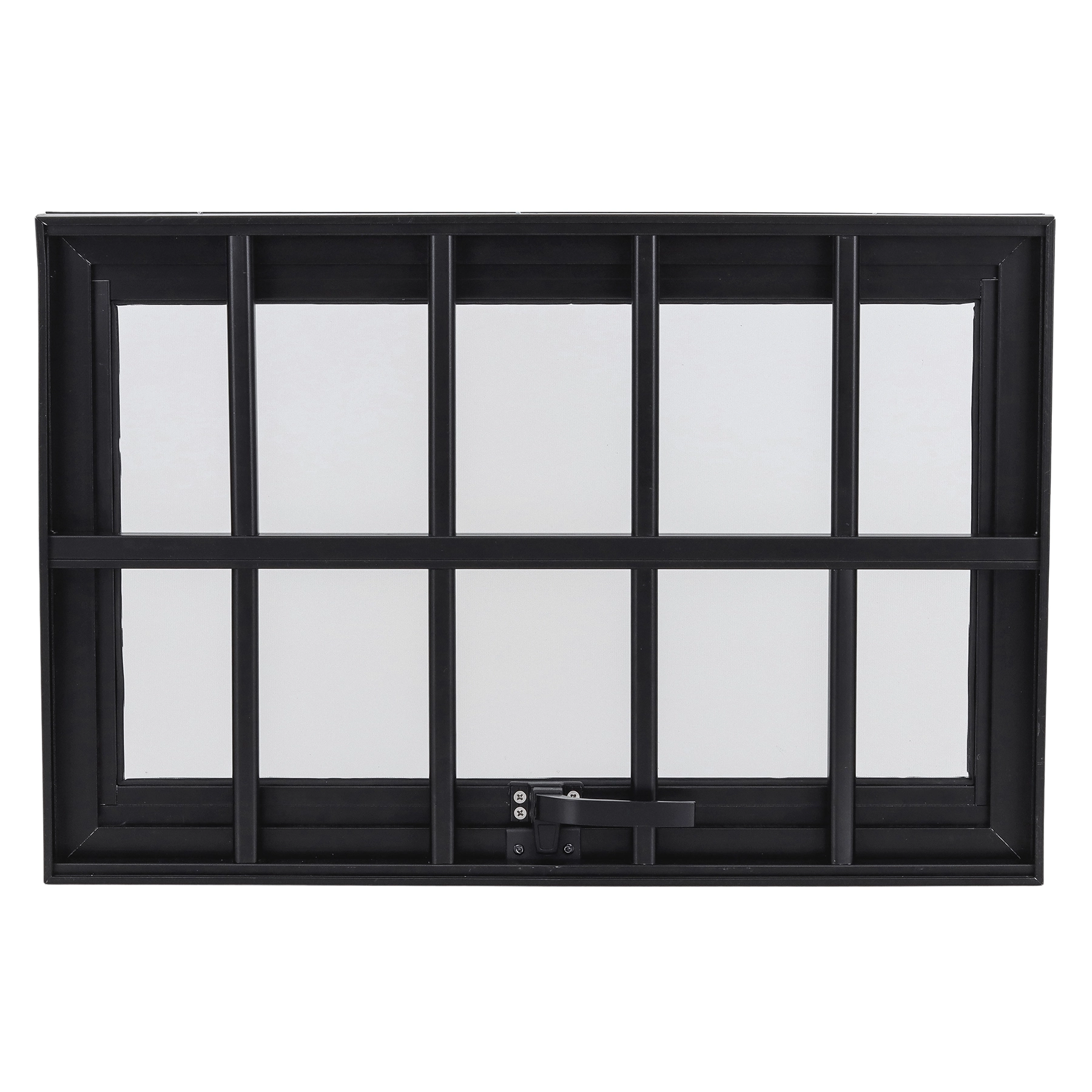 Janela de Alumínio Maxim-ar 40x60cm com Grade e Vidro 4mm Mini Boreal Vivace Isoxa Preta
