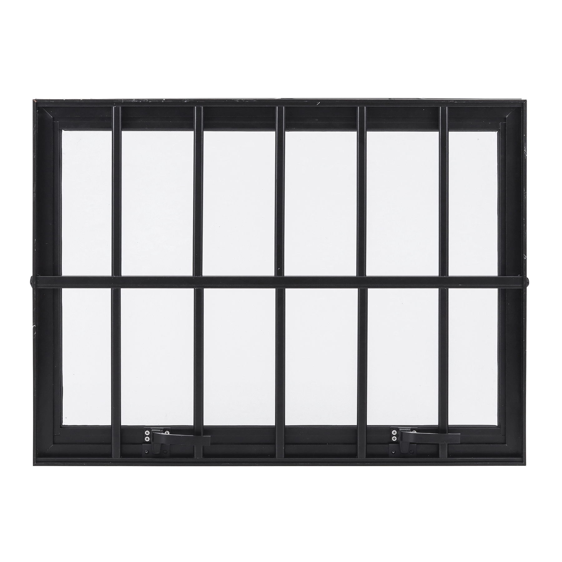 Janela de Alumínio Maxim-ar 60x80cm com Grade e Vidro Mini Boreal Vivace Isoxa Preta