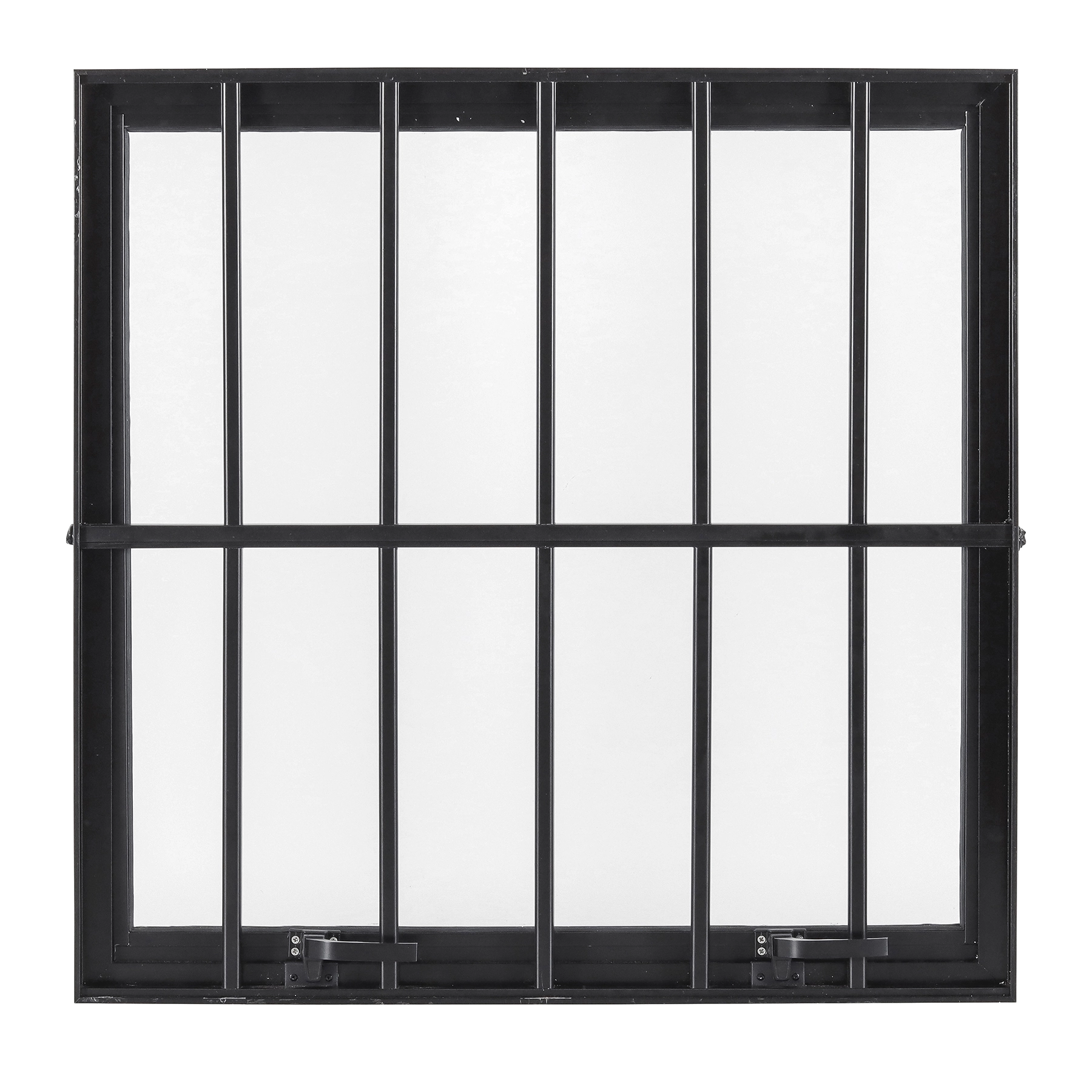Janela de Alumínio Maxim-ar 80x80cm com Grade e Vidro Mini Boreal Vivace Isoxa Preta