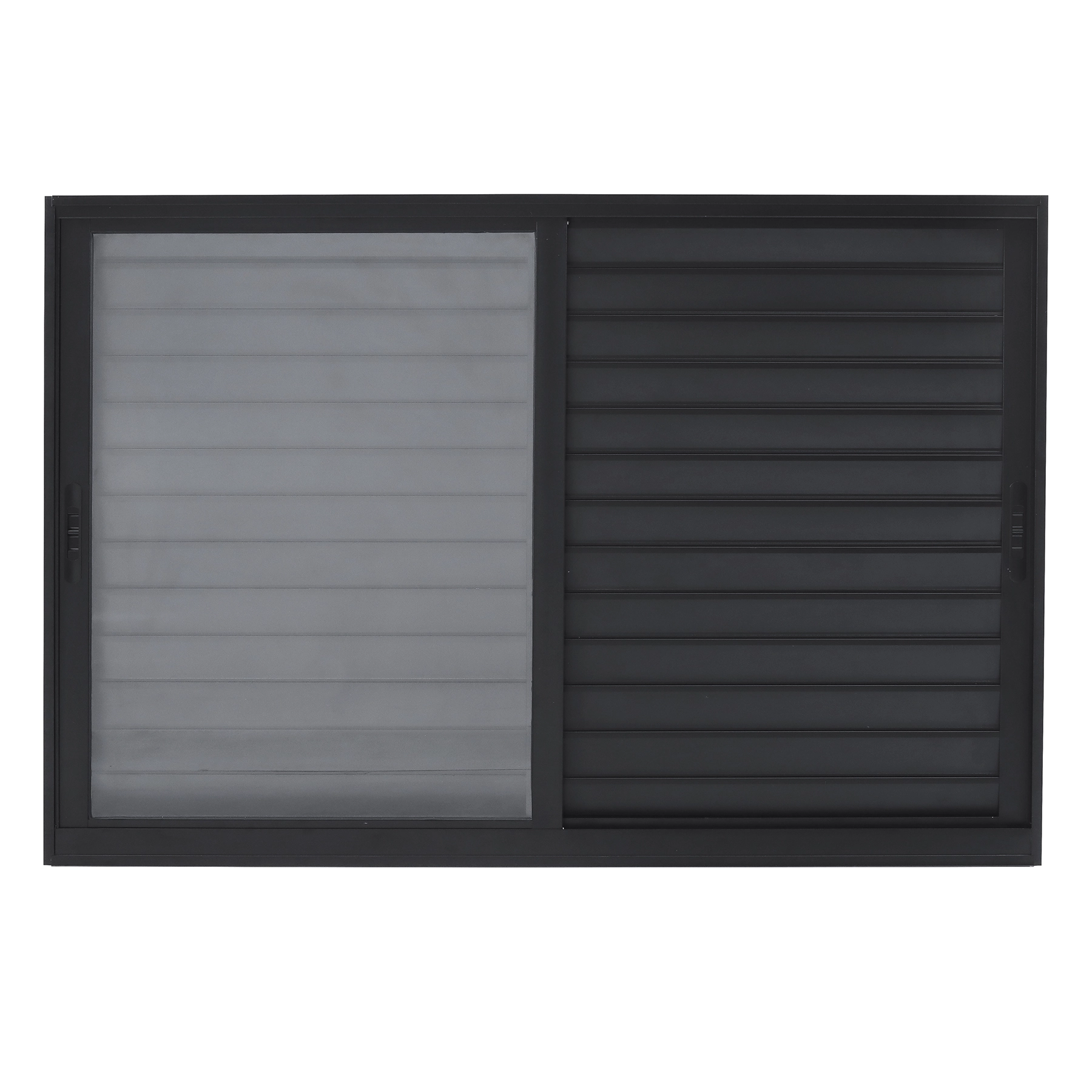 Janela de Alumínio Veneziana 3 Folhas 100x120cm com Vidro 3mm Vivace Isoxa Preta