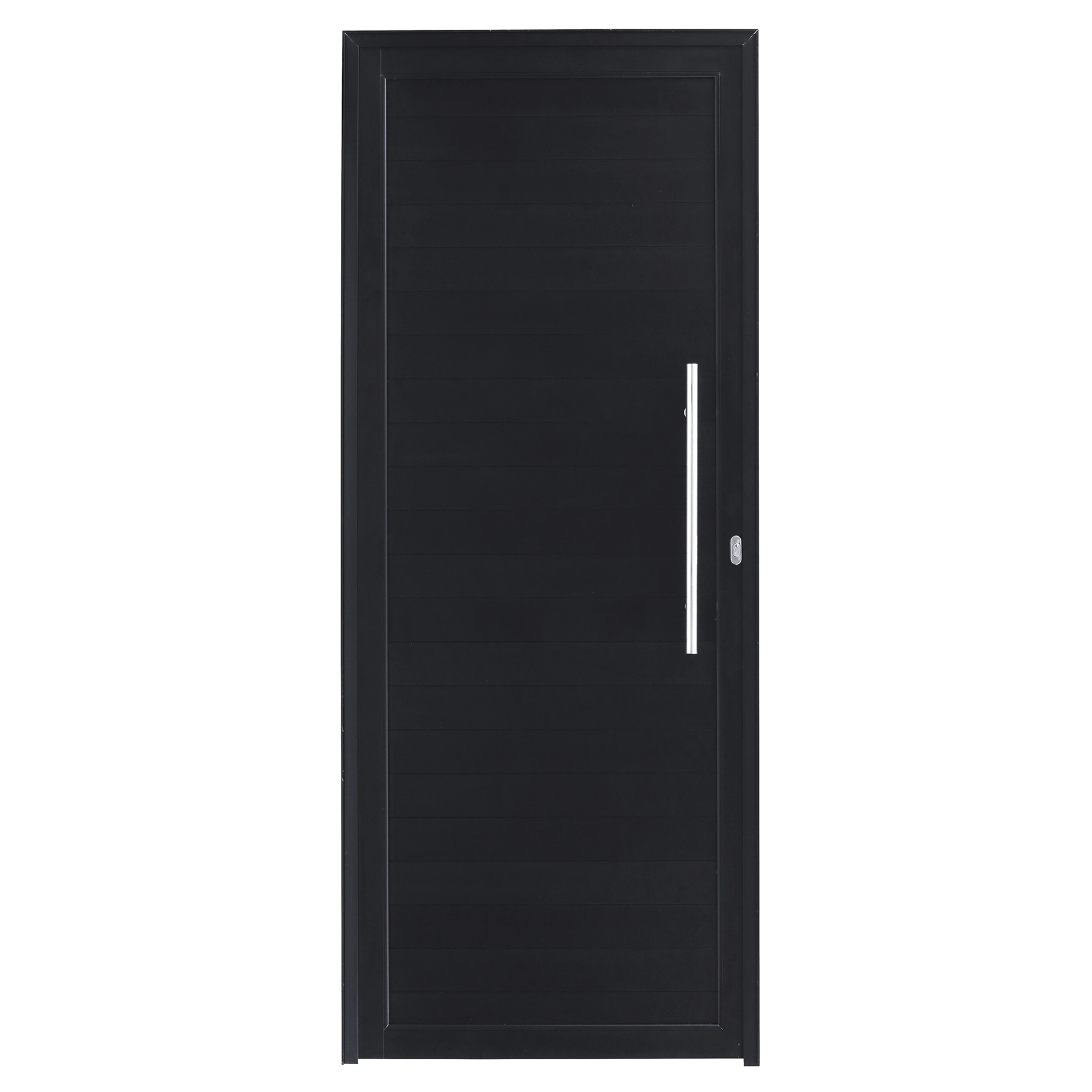 Porta Lambril de Giro Alumínio Preto com Puxador 2,14x0,96m Lado Esquerdo Linha Vivace Isoxa