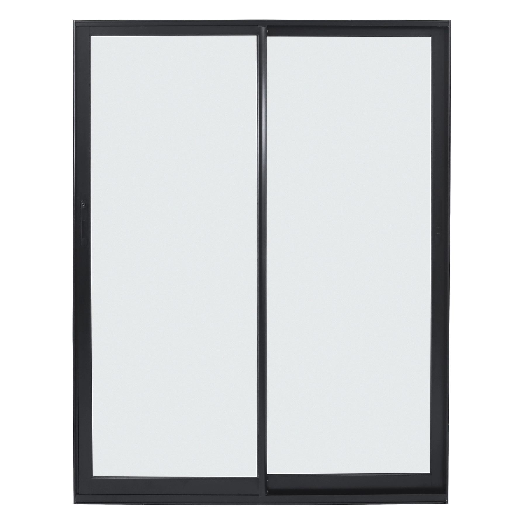 Porta de Correr 2 Folhas Alumínio Preto com Vidro Transparente 2,14x2,00m Linha Vivace Isoxa