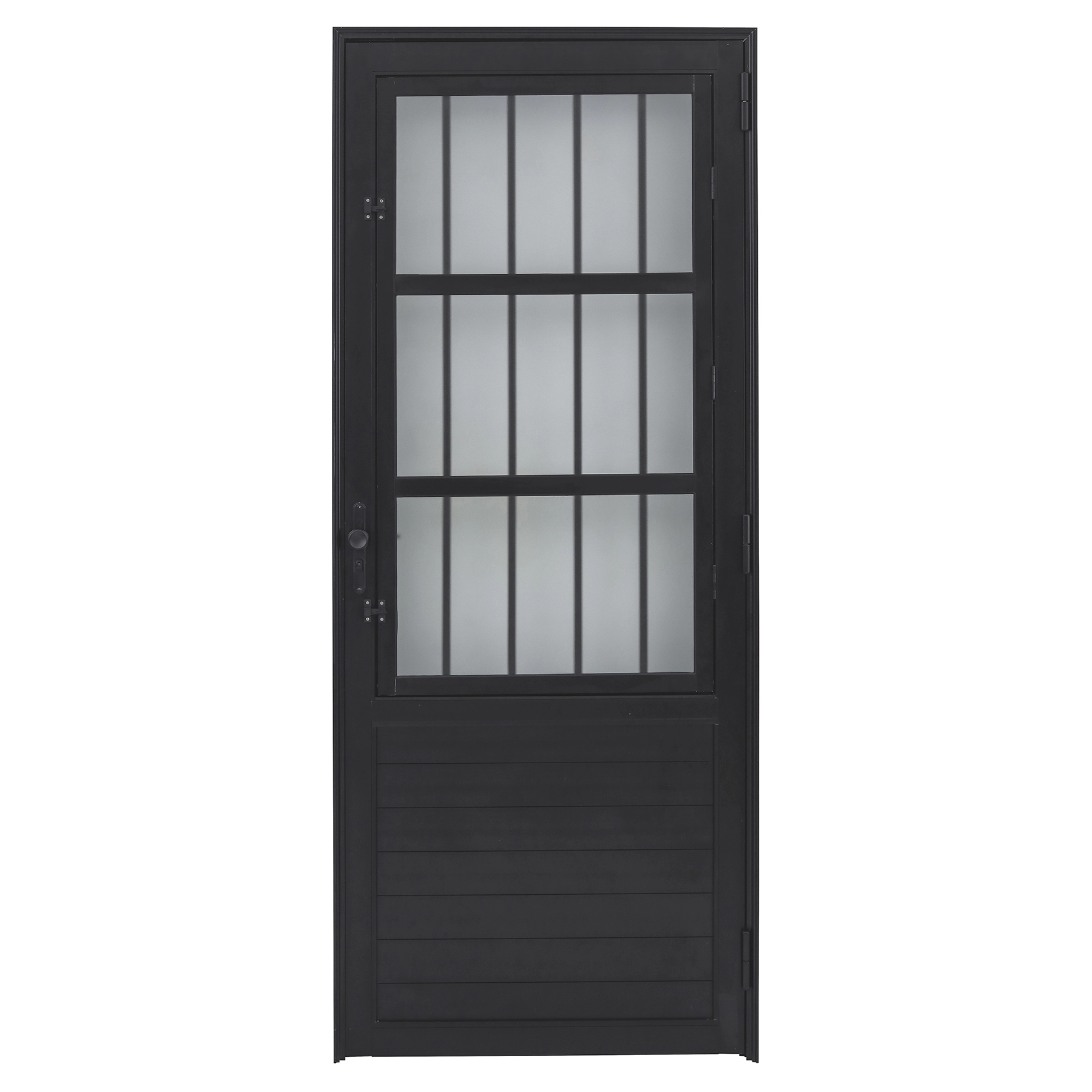 Porta Postigo de Giro Alumínio Preto com Vidro Mini Boreal 2,14x0,86m Lado Esquerdo Linha Vivace Isoxa