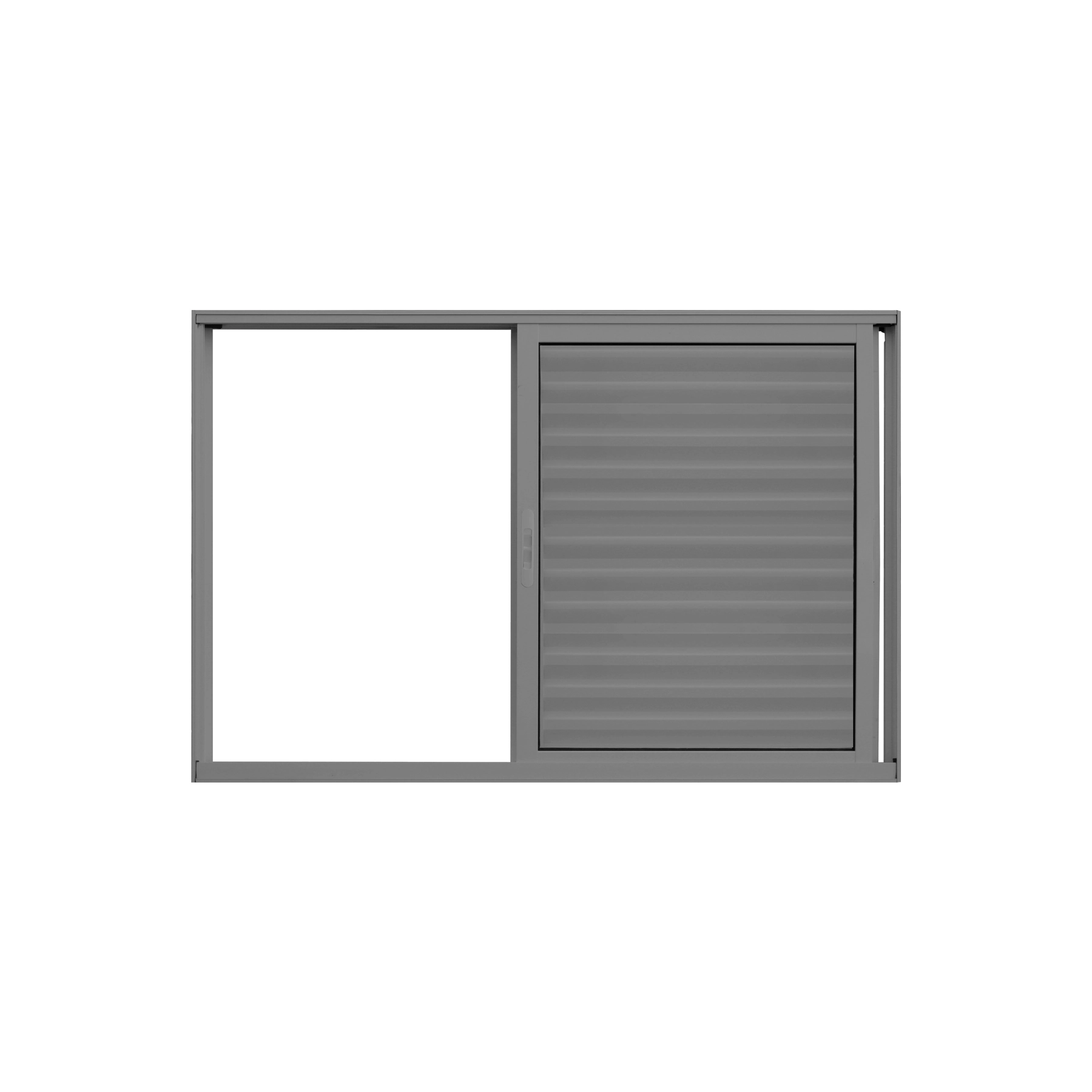 Janela de Alumínio Veneziana 3 Folhas 100x200cm com Vidro 4mm Vivace Isoxa Cinza