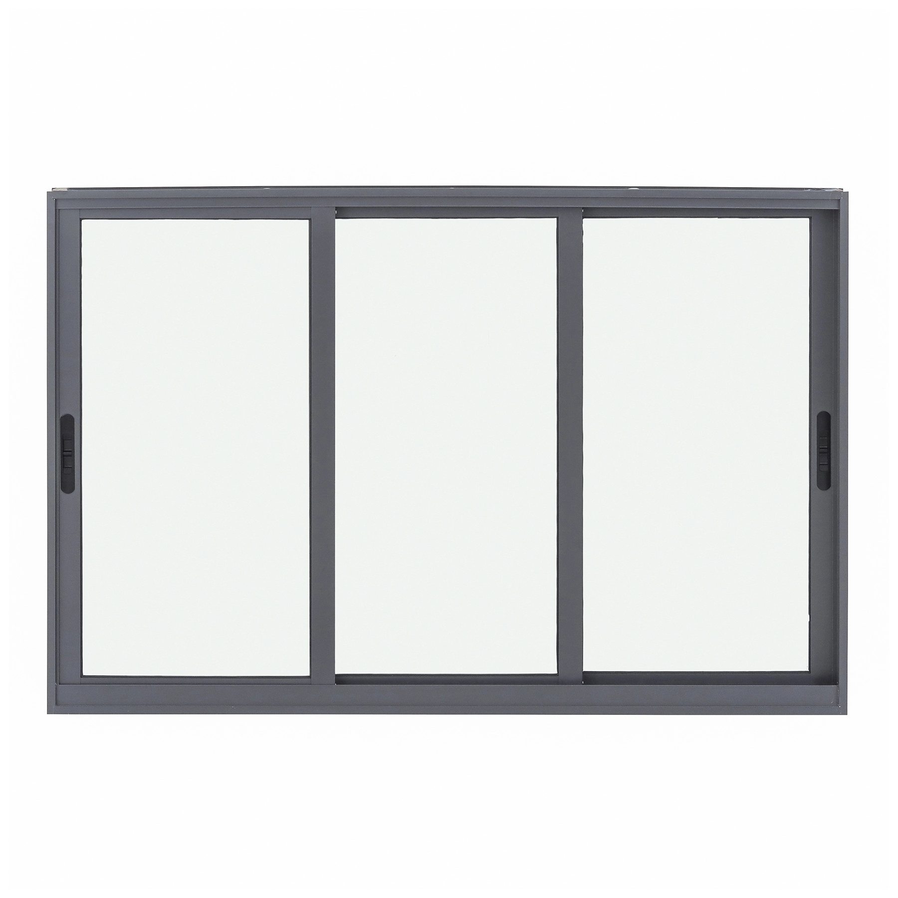 Janela de Alumínio de Correr 3 Folhas 120x200cm com Vidro 3mm Vivace Isoxa Cinza