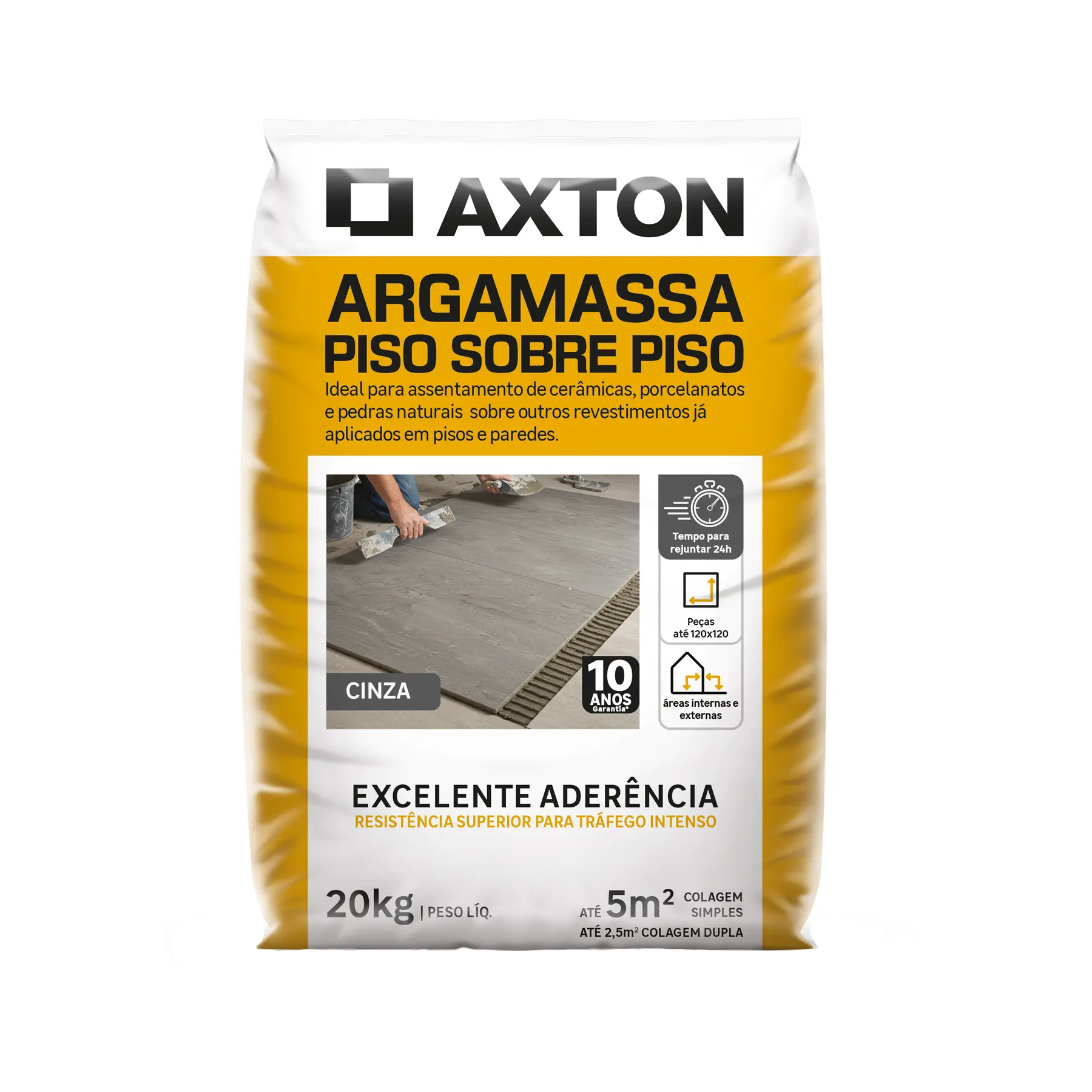 Argamassa Colante Piso Sobre Piso Interno|Externo 20kg Cinza Axton