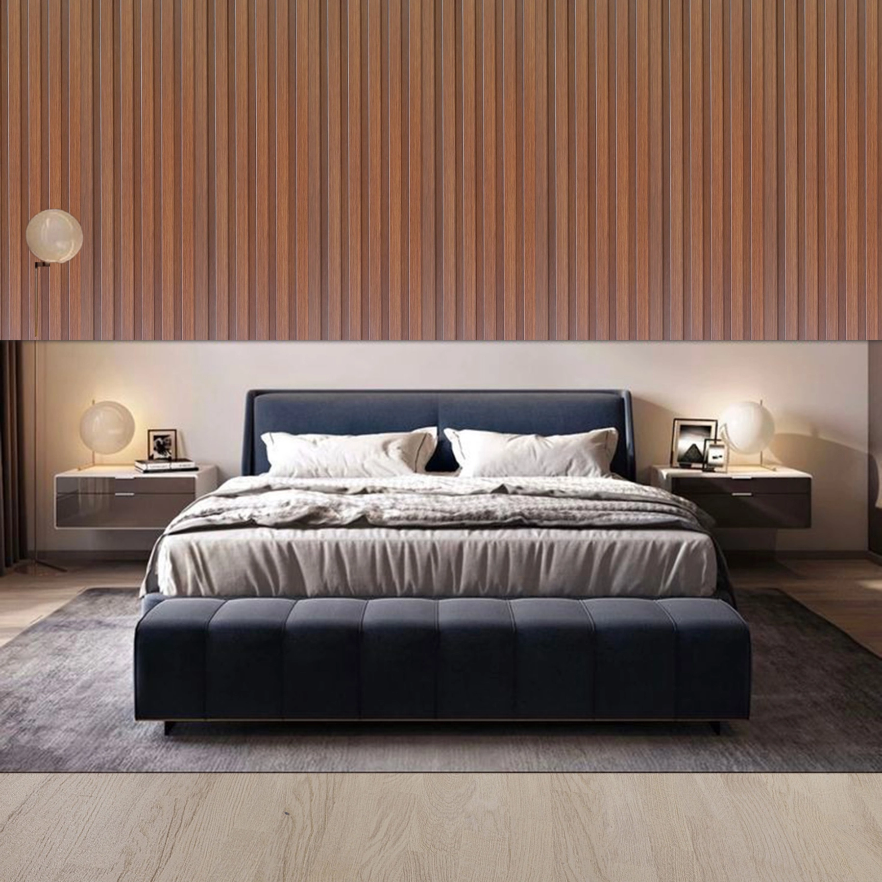 Painel Ripado de Madeira MDF 12mm Milano Teak 15x270cm Artens