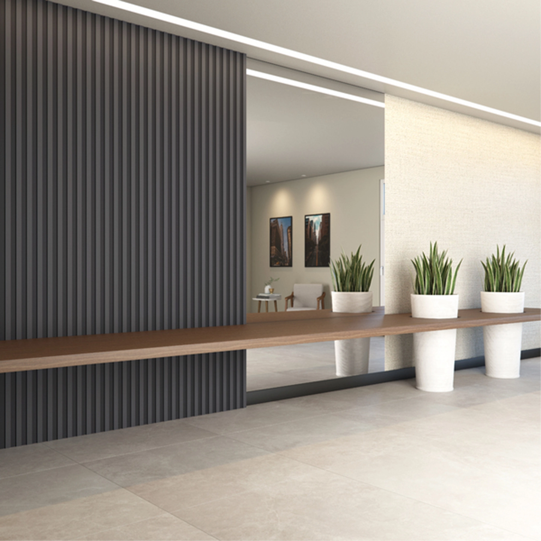 Painel Ripado de Madeira MDF 12mm Titanium 15x270cm Artens