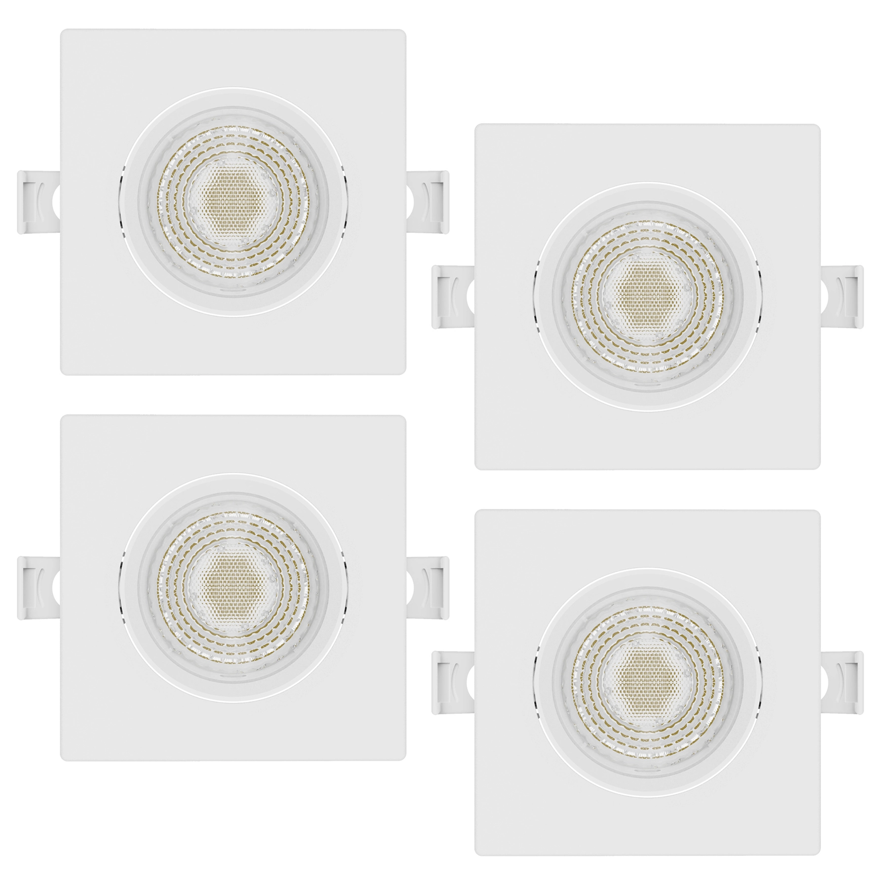Kit com 4 Unidades Spots Quadrados de Embutir Com LED 5W Branco Bivolt Inspire