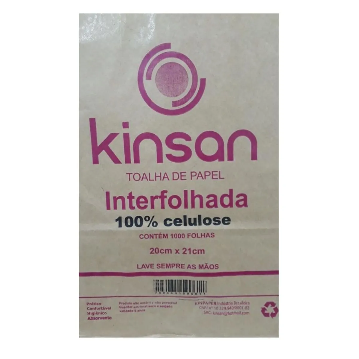 Toalhas De Papel Kinsan Interfolhas - 1.000 Folhas