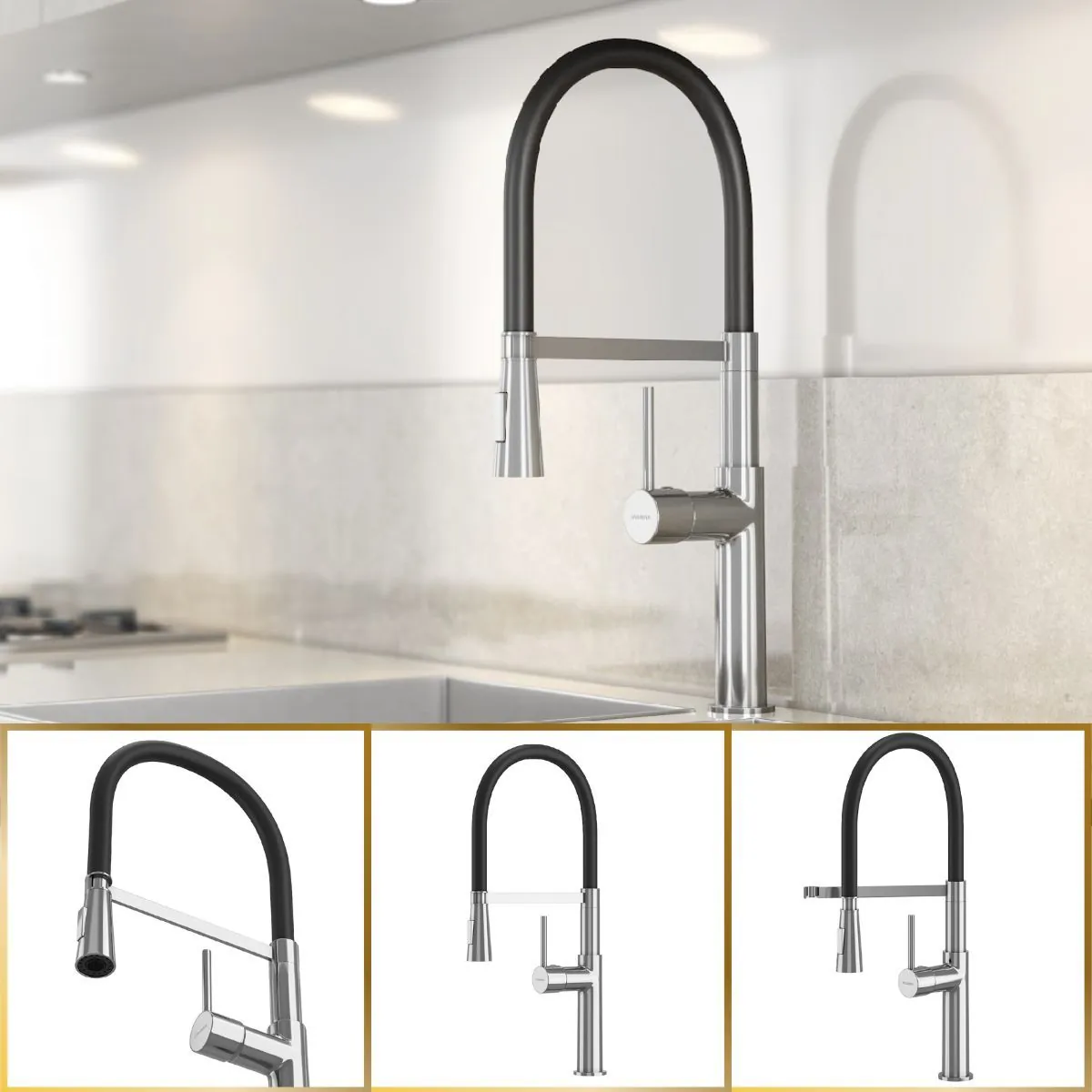 Torneira Gourmet Luxo Bélgica Giratória Multifuncional Metal Goldenx