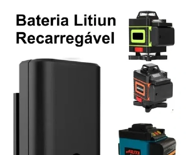 Bateria Recarregável Nível Laser 4d 3d 12 Linhas Carregador