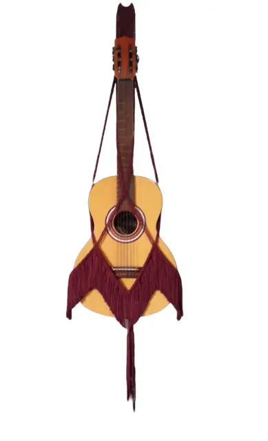 Suporte Violão Macramê Vinho