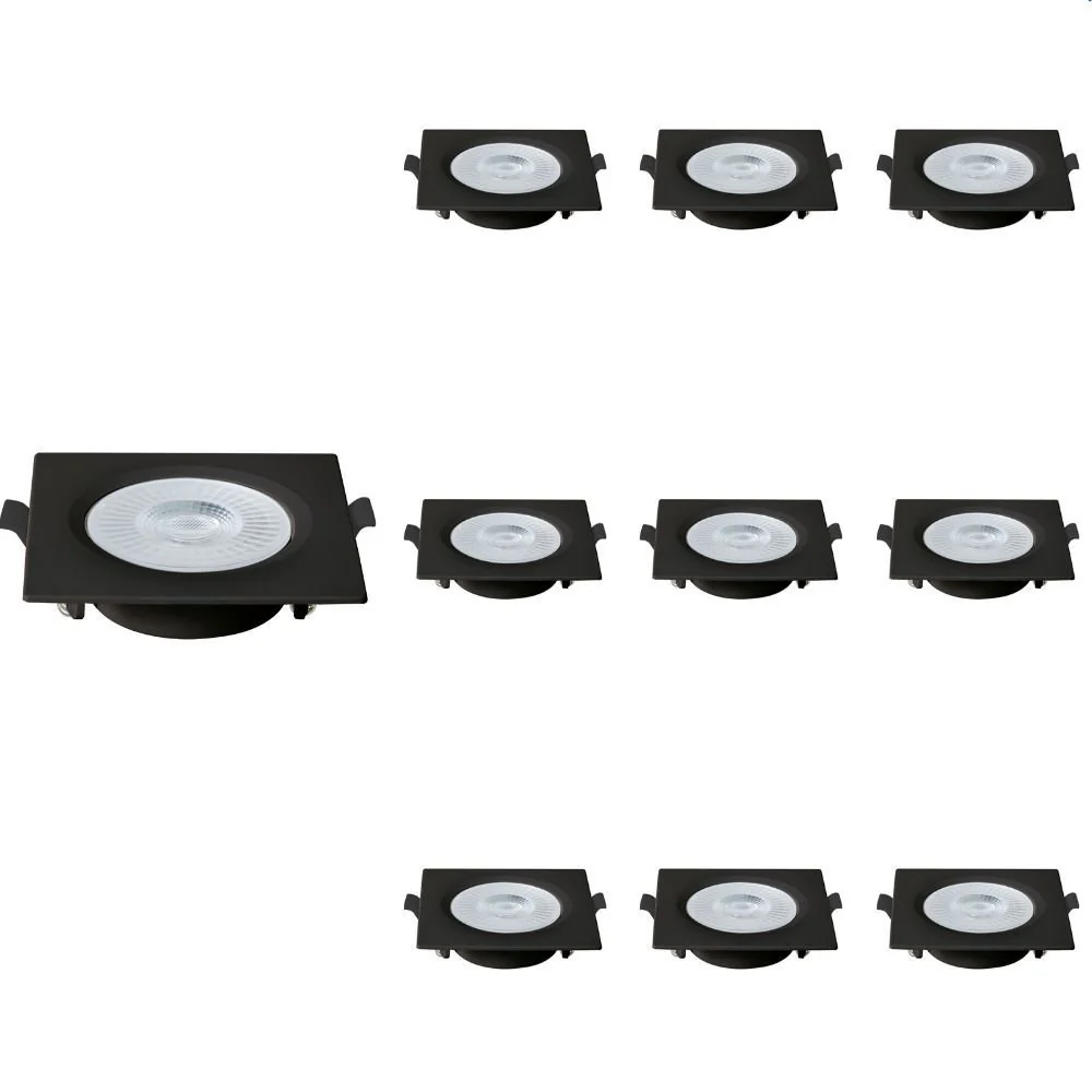 10 Spot De Led Blumenau Slim Quadrado 6w Bivolt 6500k Luz Branca