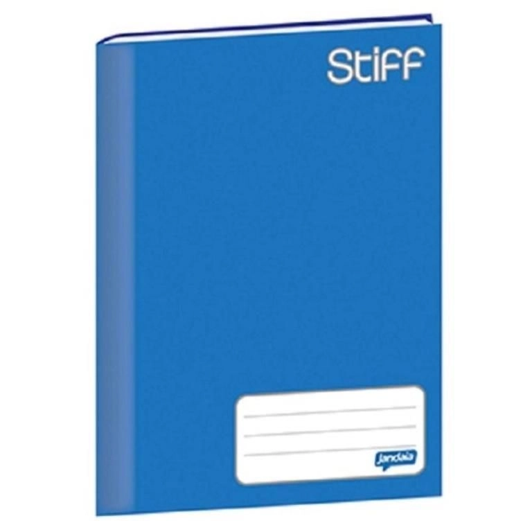 Caderno Capa Dura Brochura 1/4 Azul Jandaia Stiff 140mm X 200mm 48 Folhas