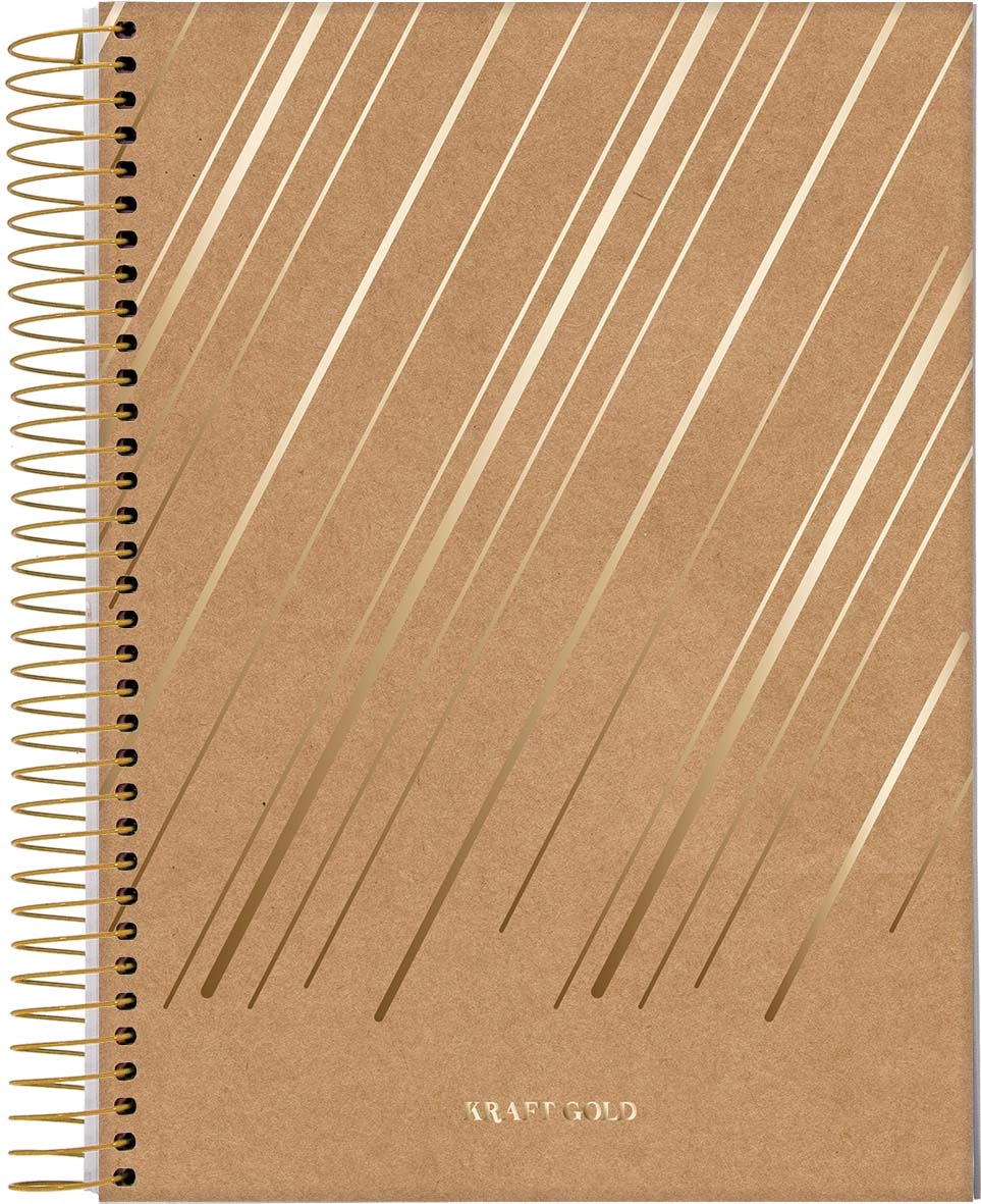 Caderno Espiral Univ Cd 10x1 160fls 04/pt Kraft Gold Fsc