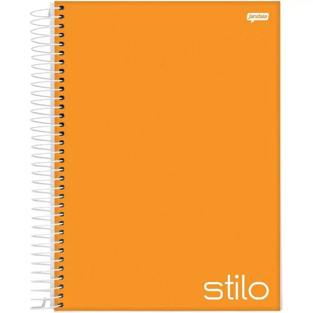 Caderno Jandaia Esp.univ.10x1 200f Stilo Laranja