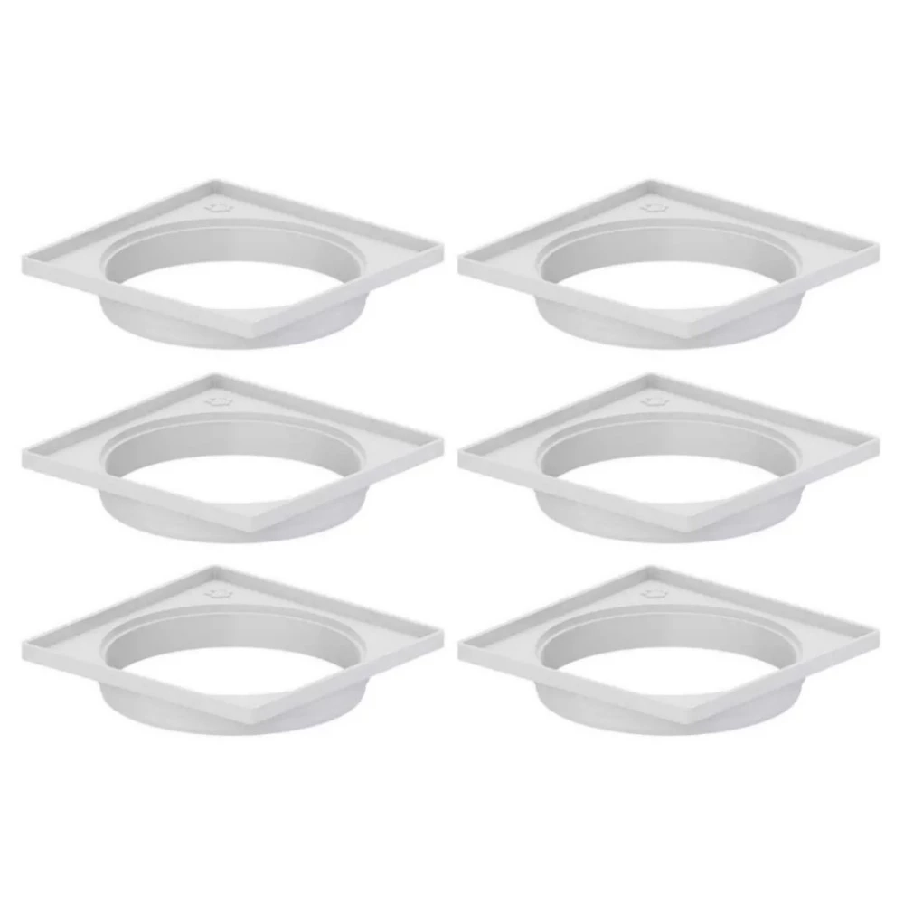 Kit 6 Porta Grelha Ralo Quadrado Caxilho Branco 150mm Tigre