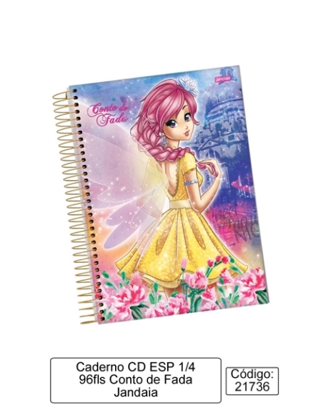 Caderno Brochura 96 Folhas Conto De Fada 424g Jandaia
