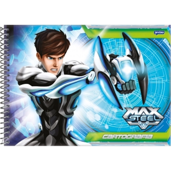 Cartografia Espiral Dura Jandaia Max Steel 96 Folhas
