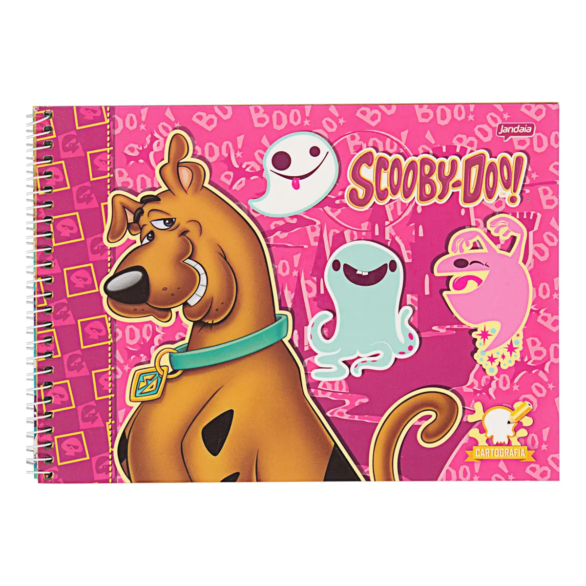 Caderno De Desenho Capa Dura Scooby Doo Jandaia 275mm X 200mm 96 Folhas